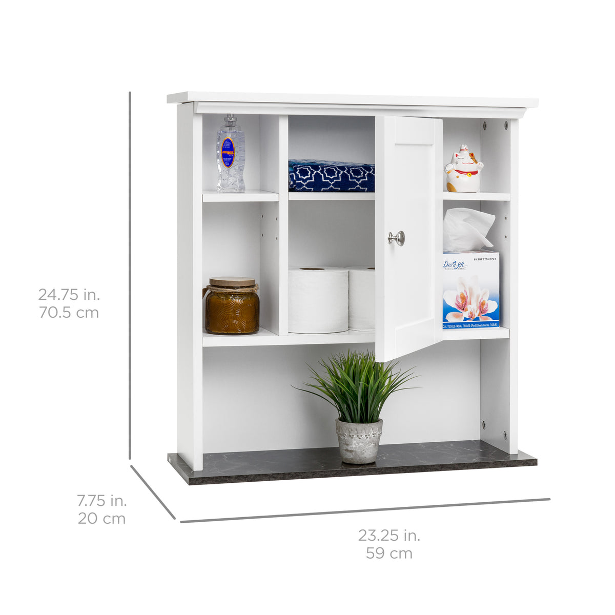 Bathroom Wall Storage Cabinet w/ Faux Granite