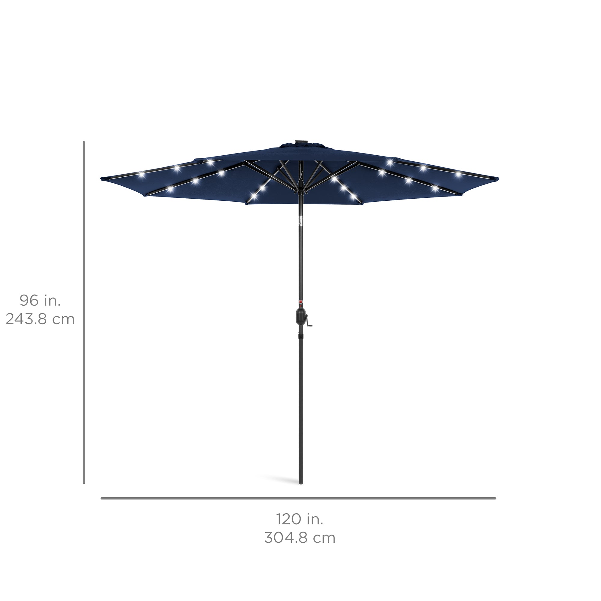 Solar LED Lighted Patio Umbrella w/ Tilt Adjustment, UV-Resistant - 10ft