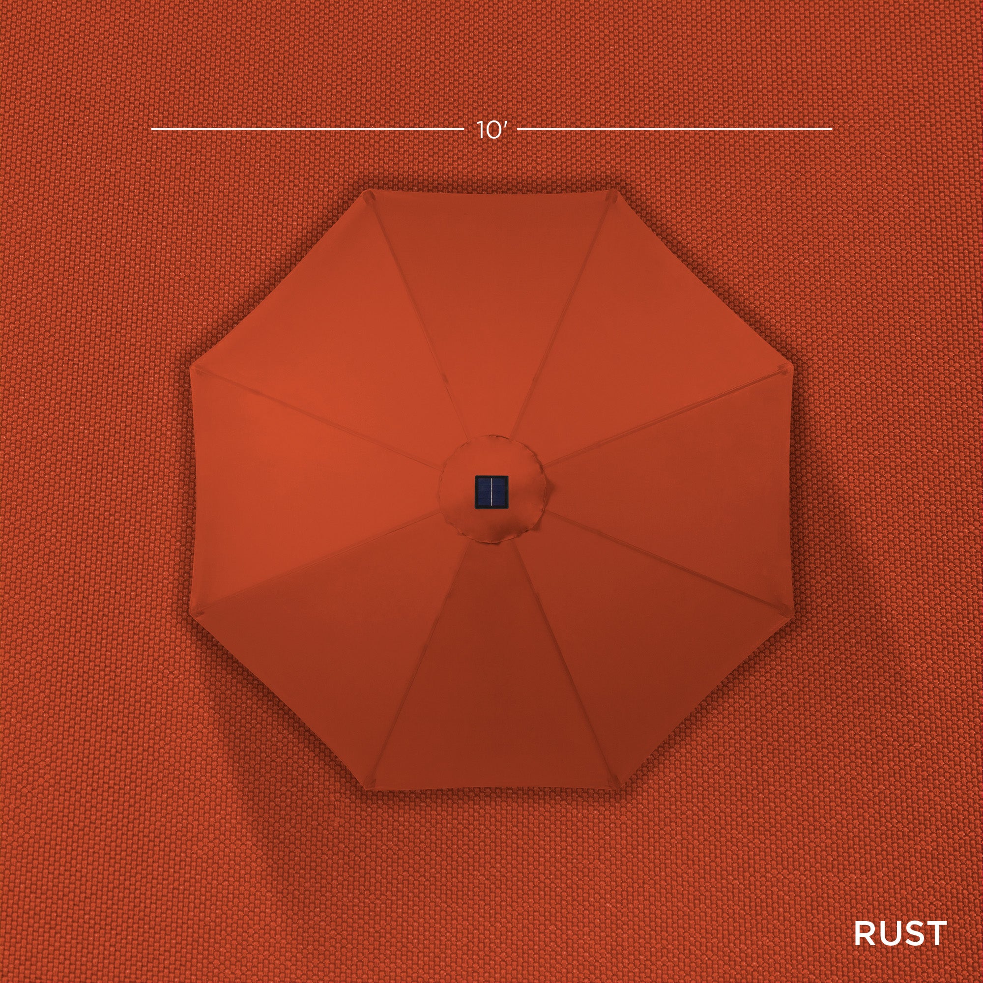 Solar LED Lighted Patio Umbrella w/ Tilt Adjustment, UV-Resistant - 10ft