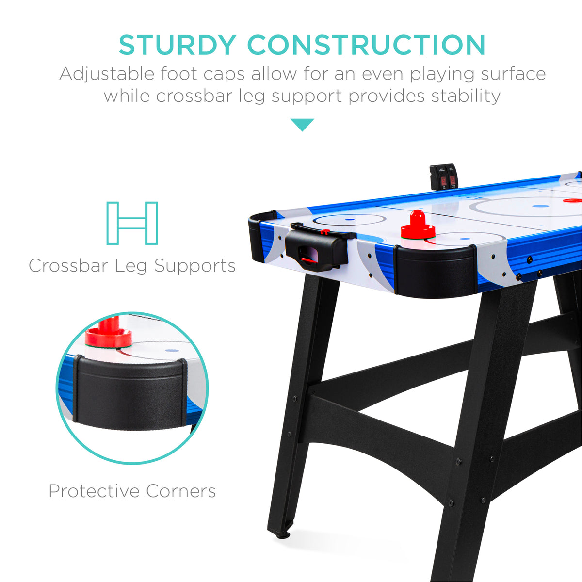 Air Paddle Table Air Hockey Table w/ 2 Pucks, 2 Paddles, LED Score Board - 58in – Best ...