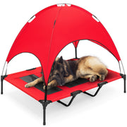 Elevated Cooling Dog Bed, Outdoor Pet Cot w/ Canopy, Carry Bag - 48in