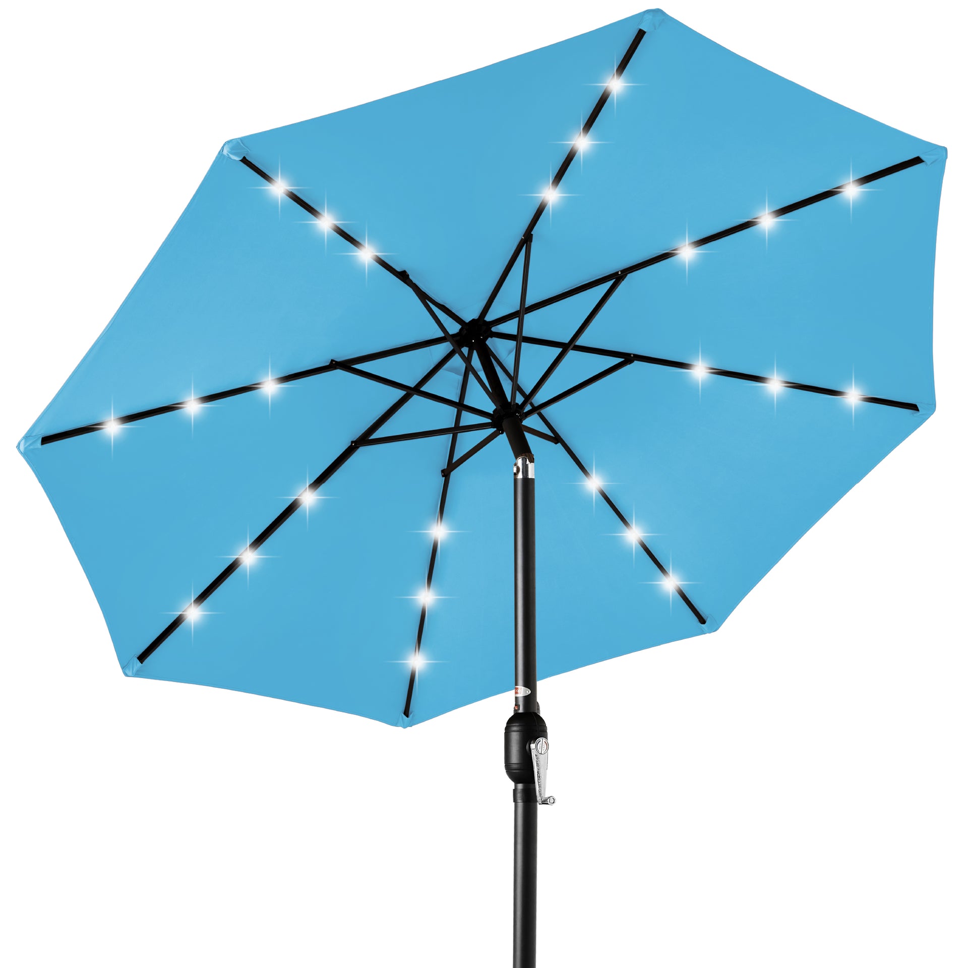 11 ft patio umbrella with led lights Solar LED Lighted Patio Umbrella w/ Tilt Adjustment, UV-Resistant