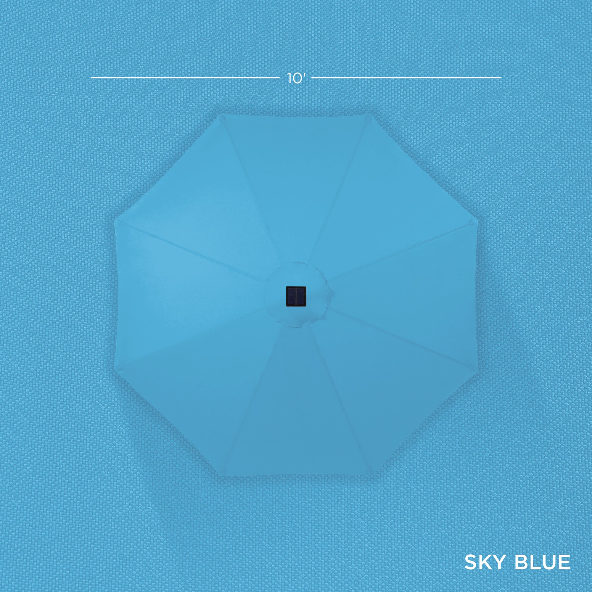 Solar LED Lighted Patio Umbrella w/ Tilt Adjustment, UV-Resistant - 10ft