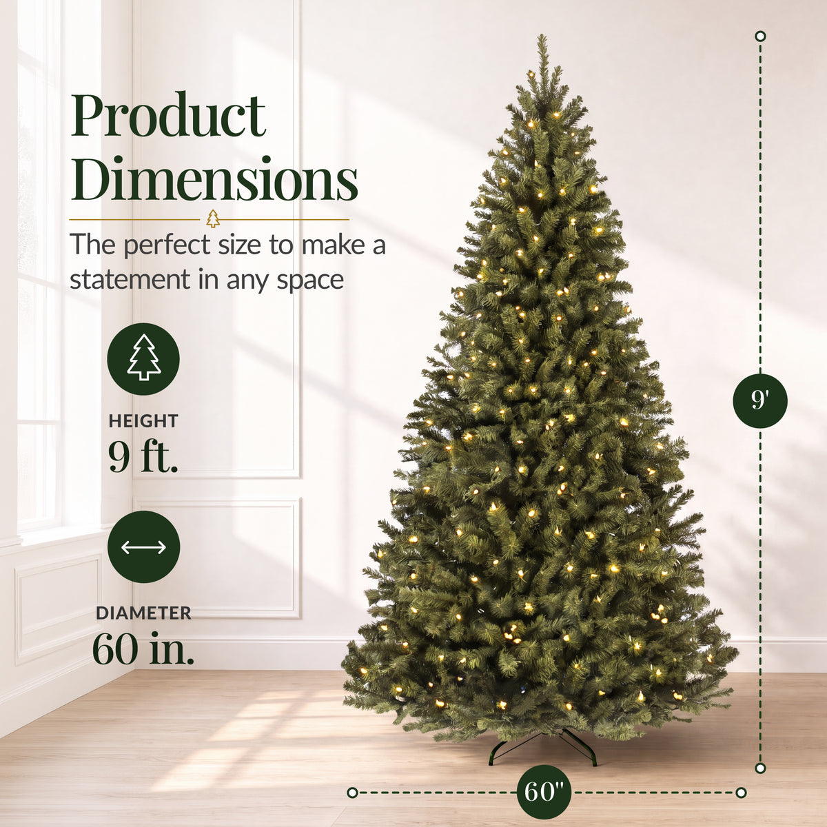Artificial Christmas Tree with Viral Twinkling Lights, PreLit Spruce