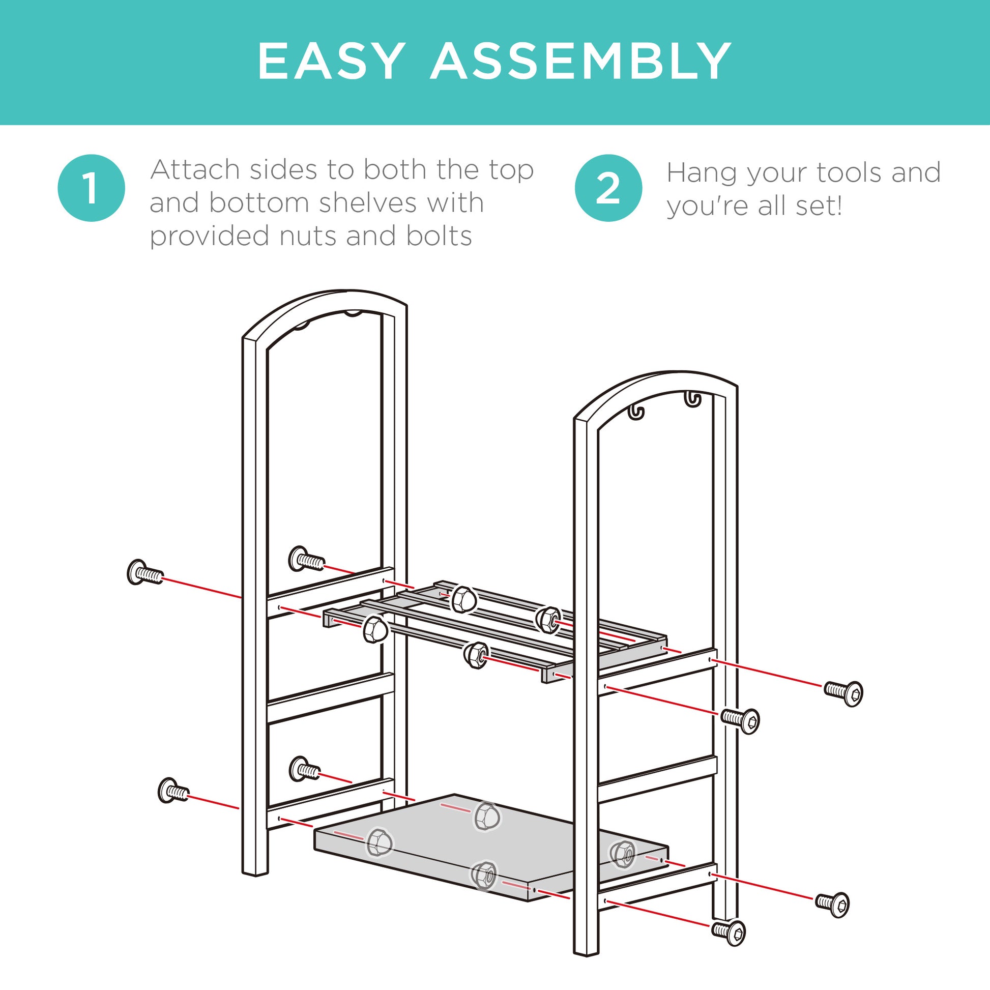 5-Piece Firewood Log Rack Holder Tools Set w/ Hook, Broom, Shovel, Tongs