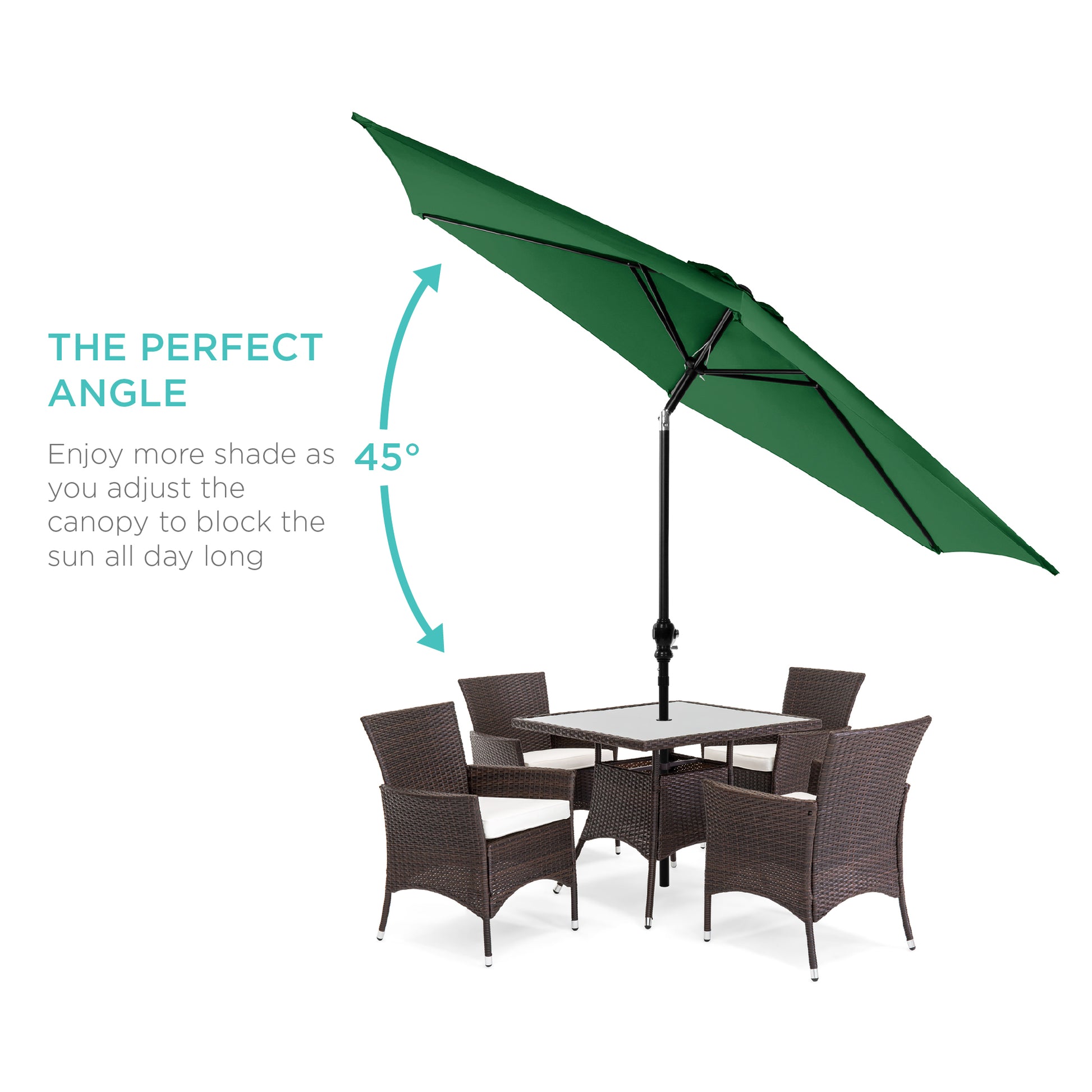Best Choice Products 10ft Outdoor Steel Market Patio Umbrella with Crank, Tilt Push Button, 6 Ribs
