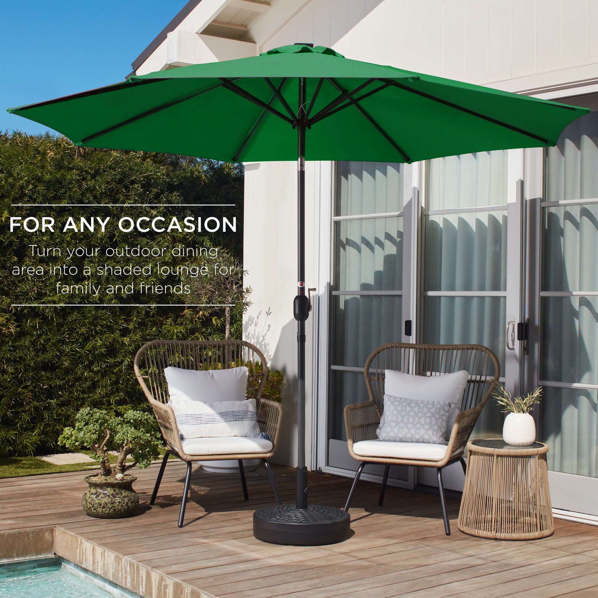 Best Choice Products 10ft Outdoor Steel Market Patio Umbrella with Crank, Tilt Push Button, 6 Ribs