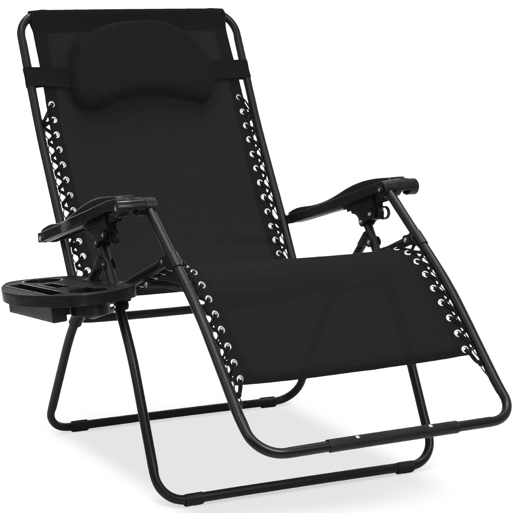 Oversized Reclining Zero Gravity Chair Lounger w/ Cup Holder, Pillow