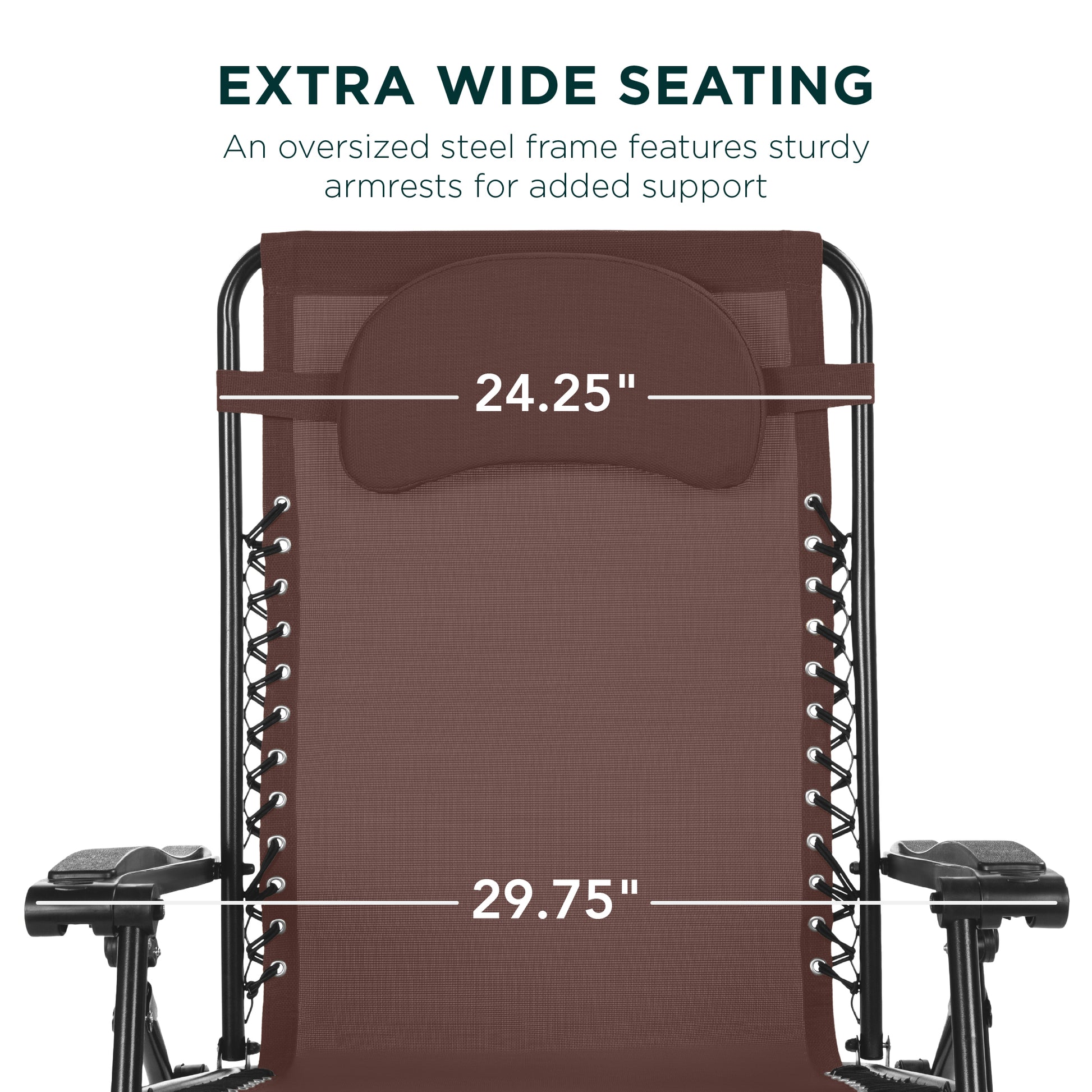 Oversized Reclining Zero Gravity Chair Lounger w/ Cup Holder, Pillow