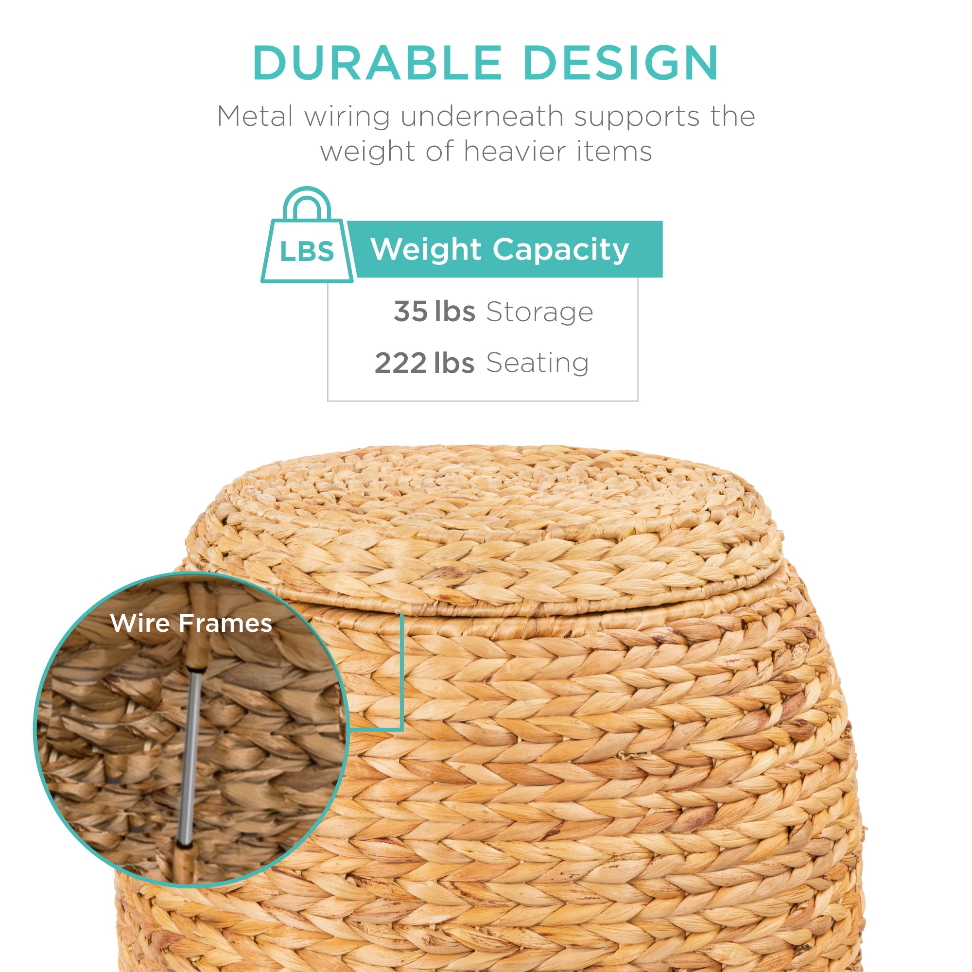 Multipurpose Hyacinth Storage Tote Basket