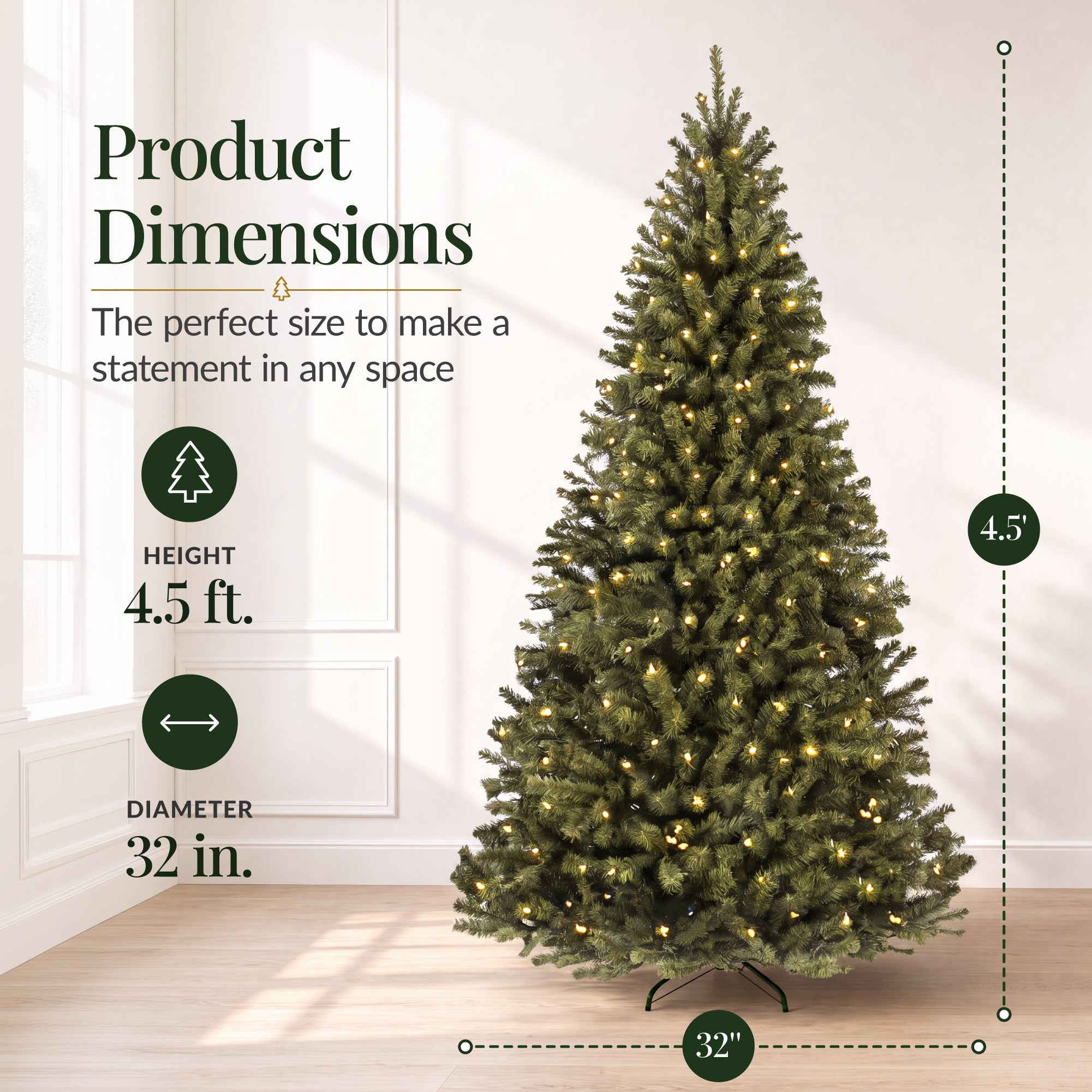 Artificial Christmas Tree with Viral Twinkling Lights, PreLit Spruce