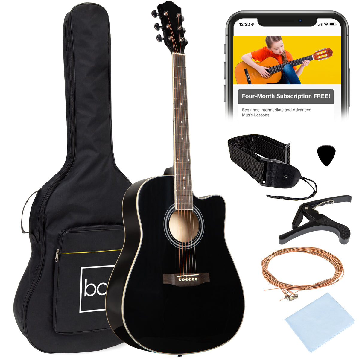 Chitarra Acustica 38 Pollici Ashthorpe, Kit Principianti Con Accessori, Finitura Sunburst, Open Box - Foto 2