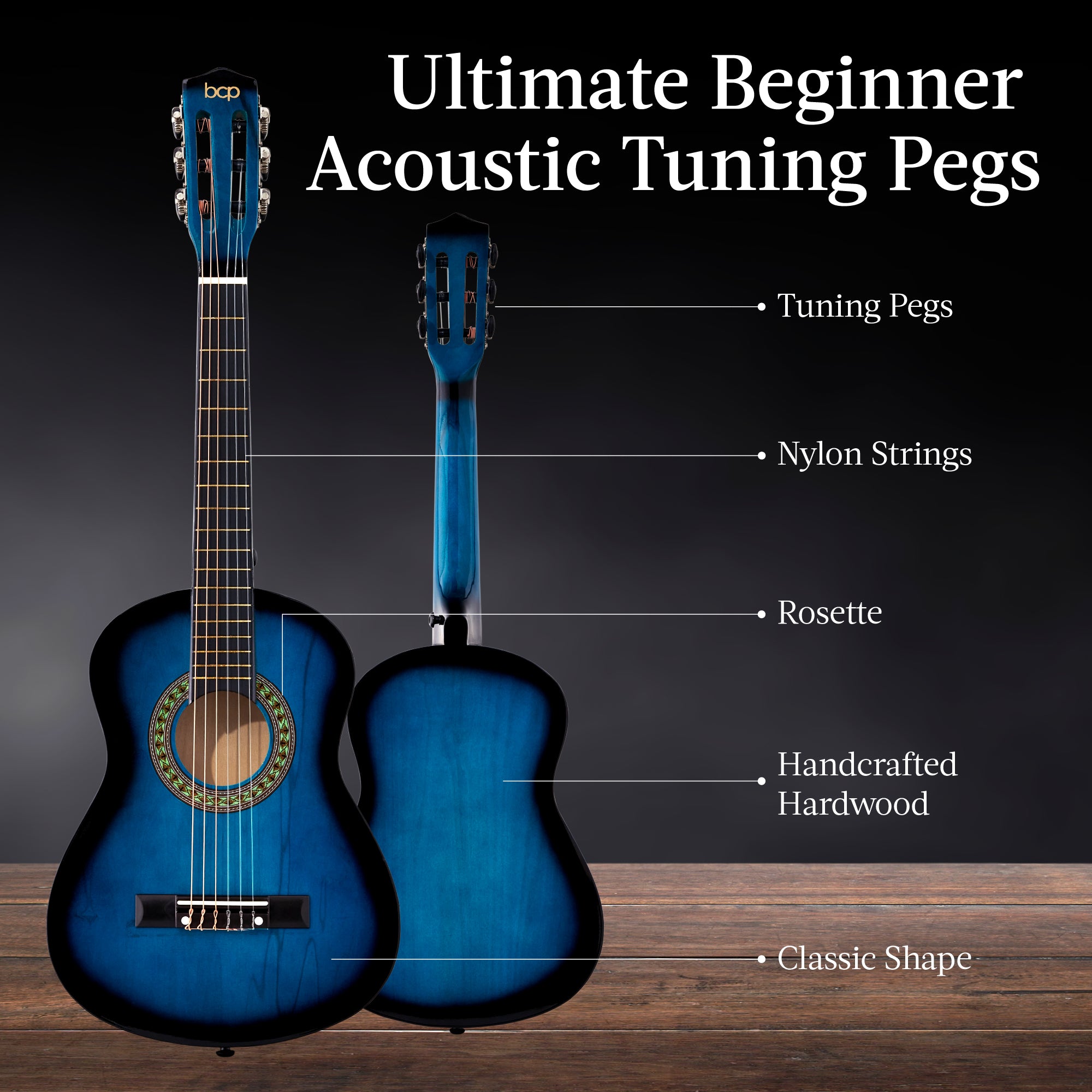 Kids Acoustic Guitar Beginner Starter Kit w/ Carrying Case - 30in