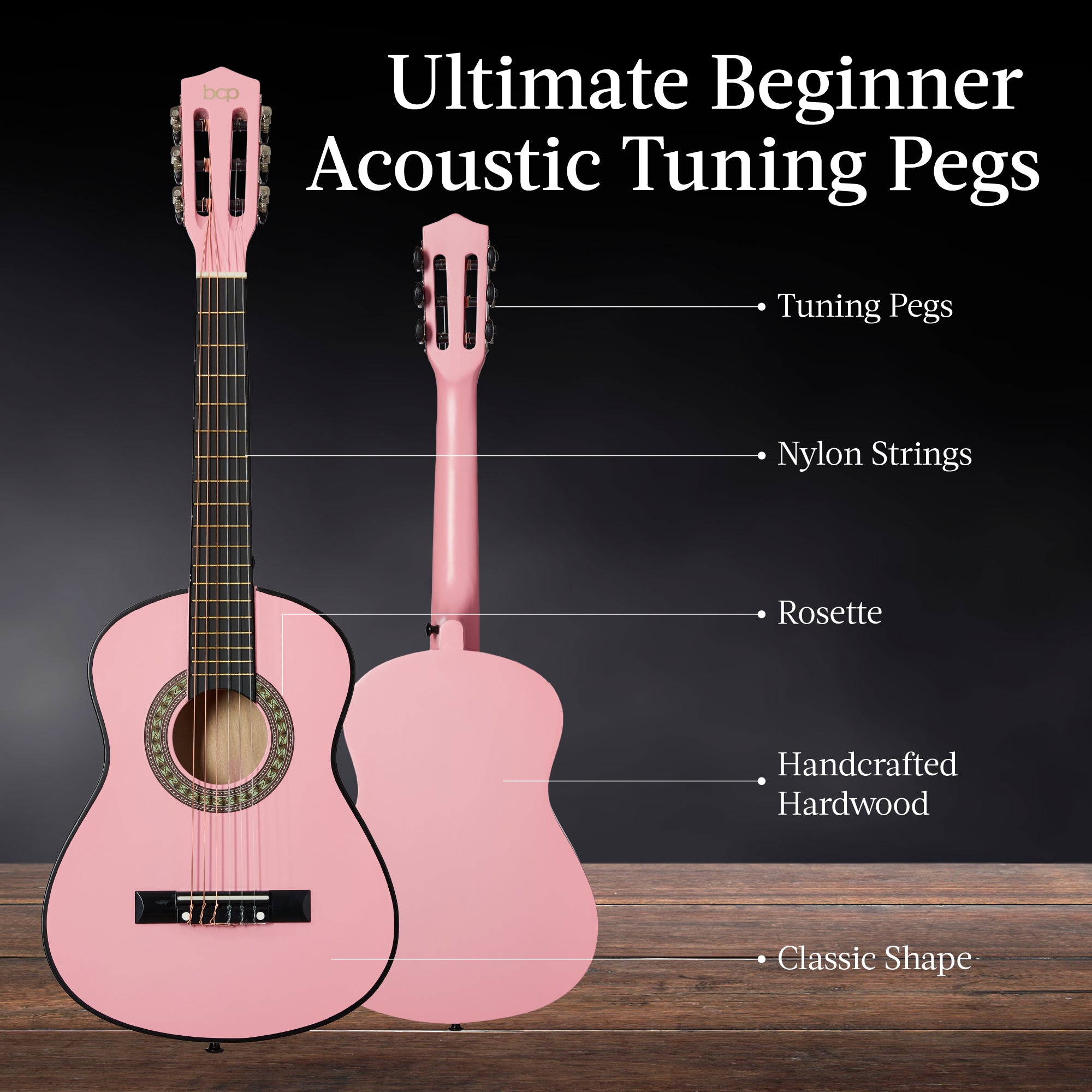 Kids Acoustic Guitar Beginner Starter Kit w/ Carrying Case - 30in