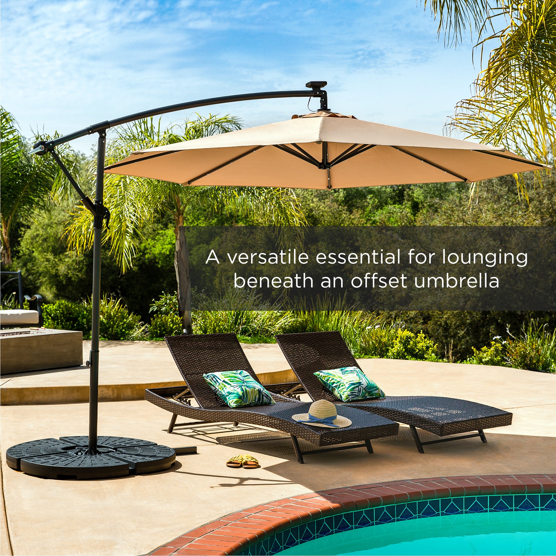 39.5 in w resin cantilever patio umbrella Best Choice Products 4-Piece Cantilever Offset Patio Umbrella Base Stand, Fills Up to 160lbs w/ Carry Handles