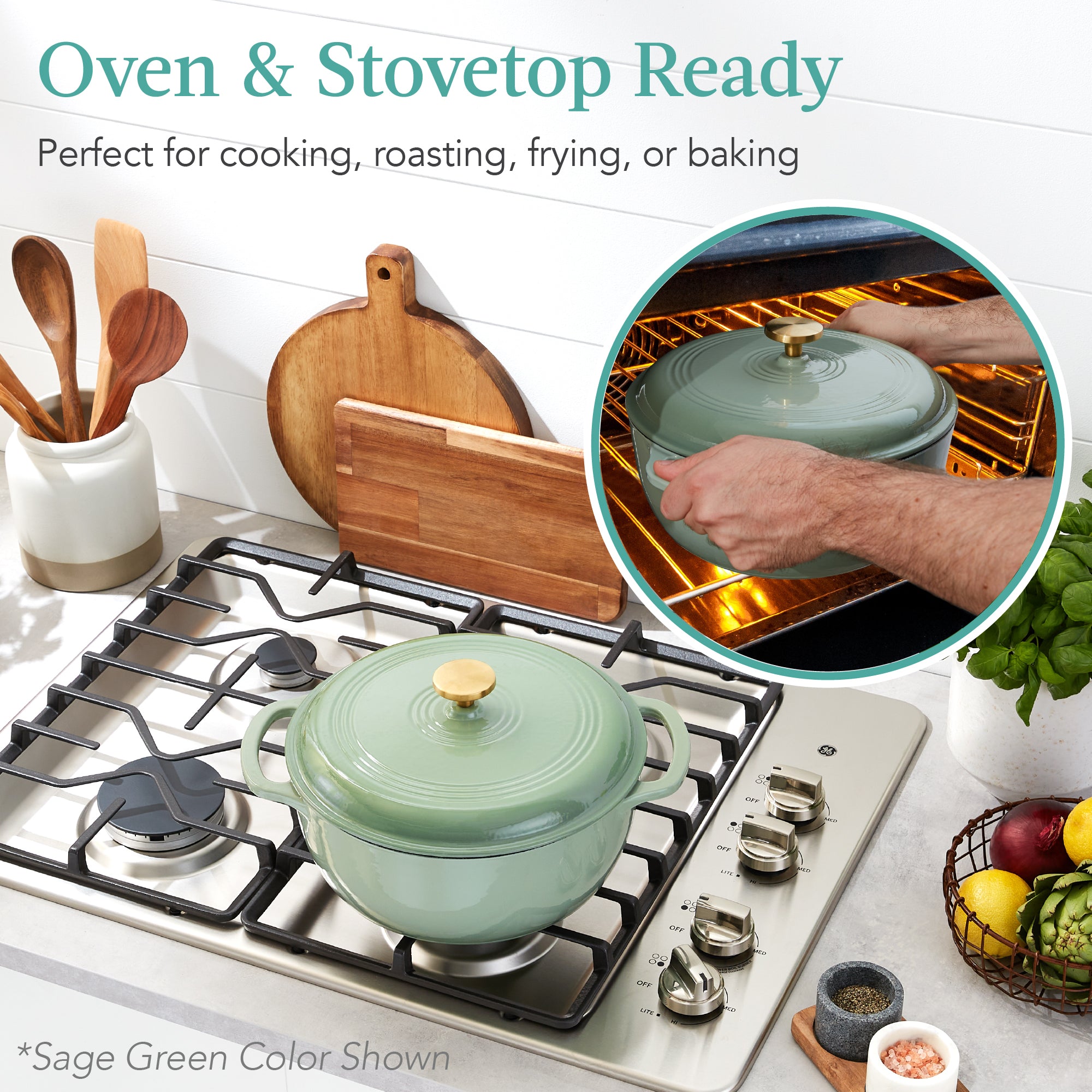 Best Choice Products Enameled Cast Iron Dutch Oven - Thumbnail 2