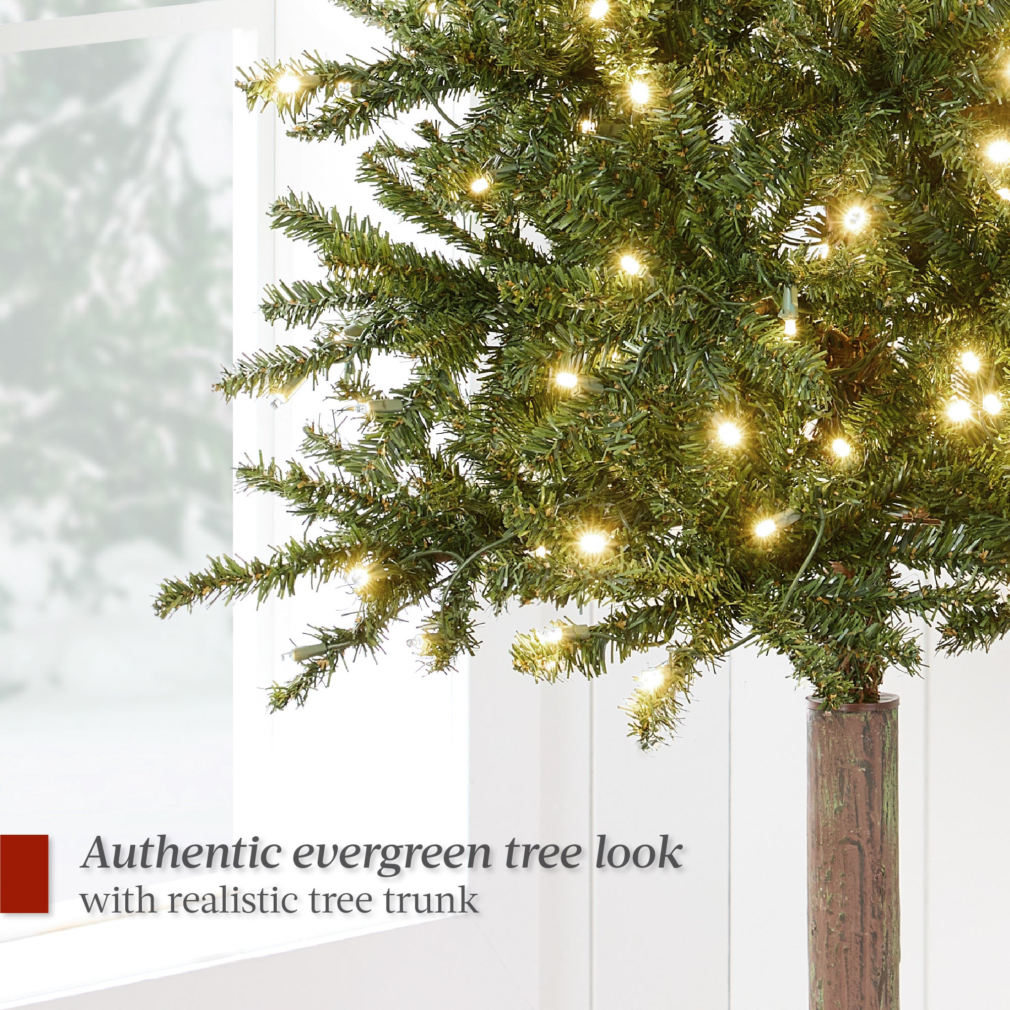 Pre-Lit Artificial Alpine Slim Pencil Christmas Tree w/ shops LED Lights, Stand