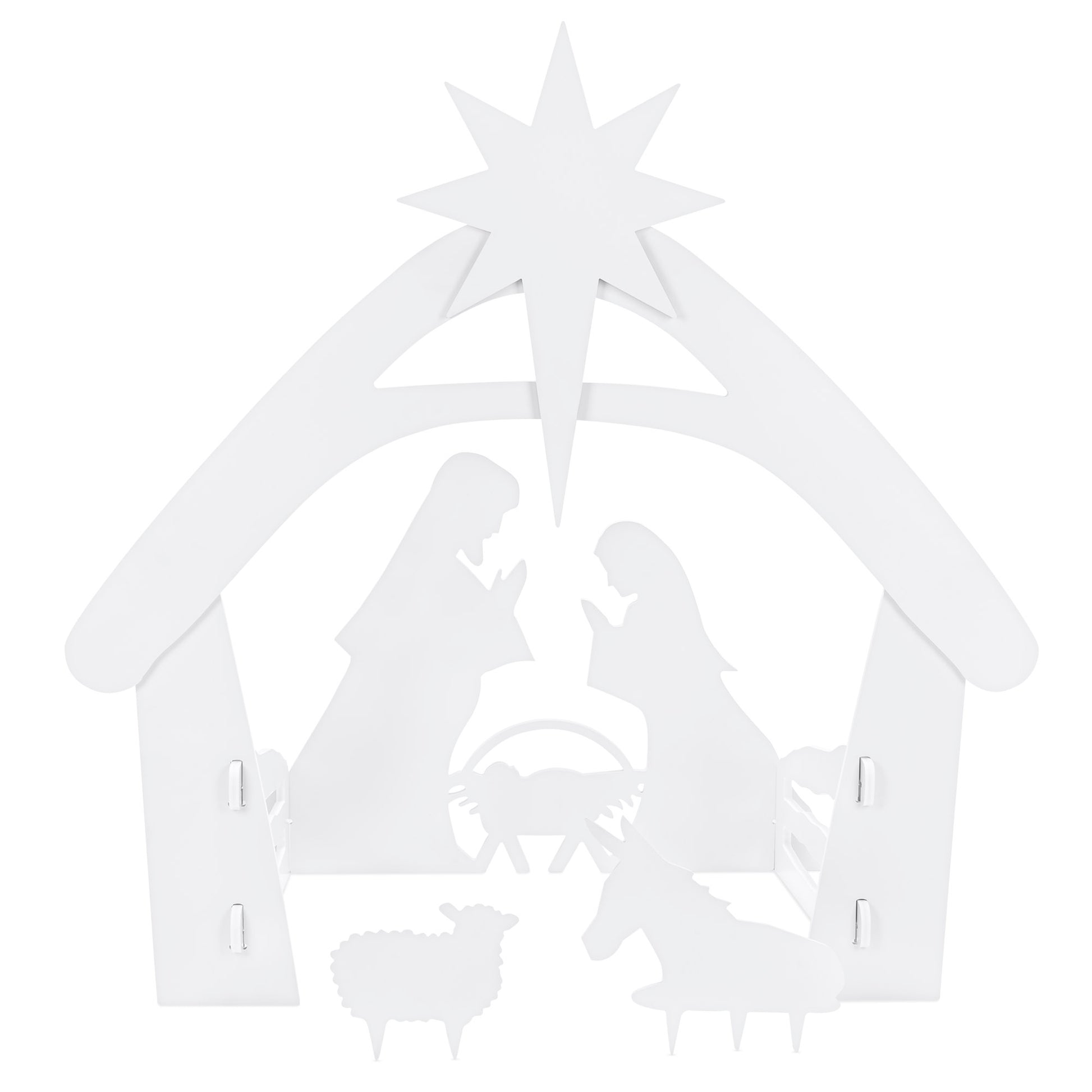 Christmas Nativity Scene Yard Decoration w/ Water Resistant PVC