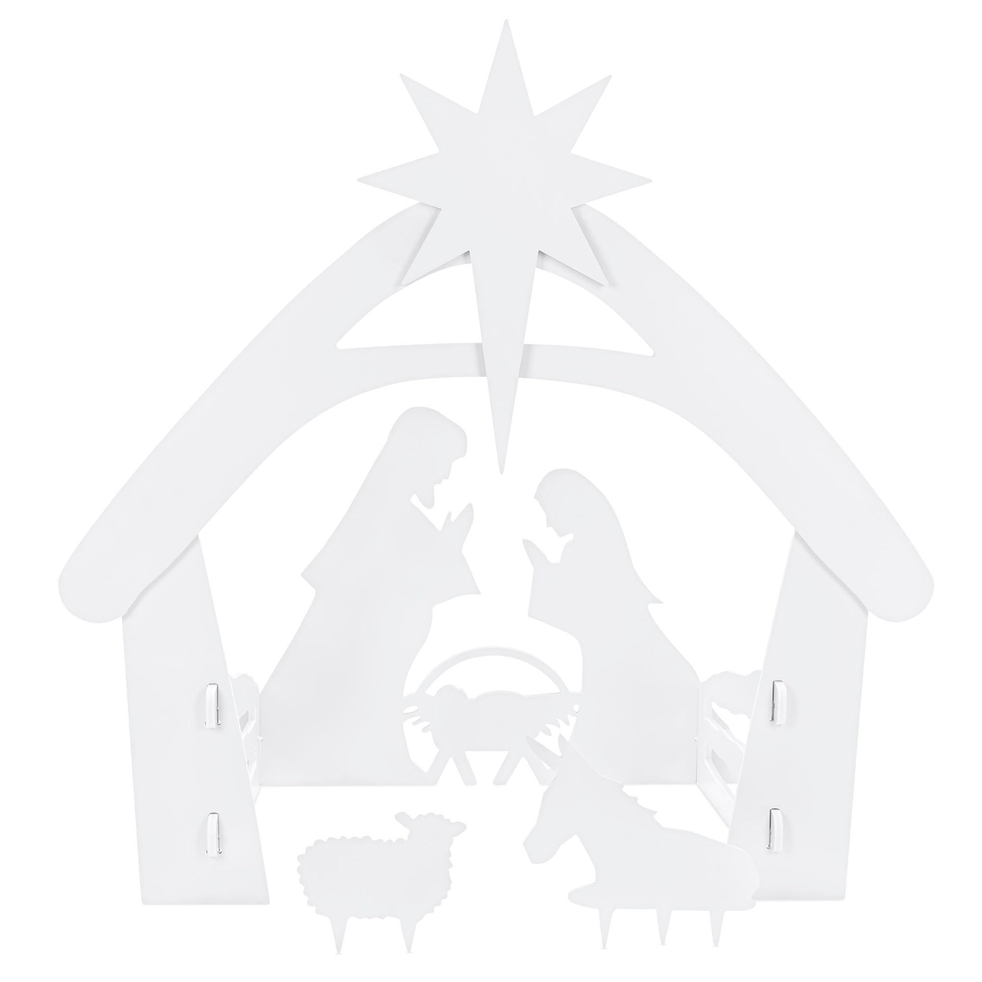 Christmas Nativity Scene Yard Decoration w/ Water Resistant PVC