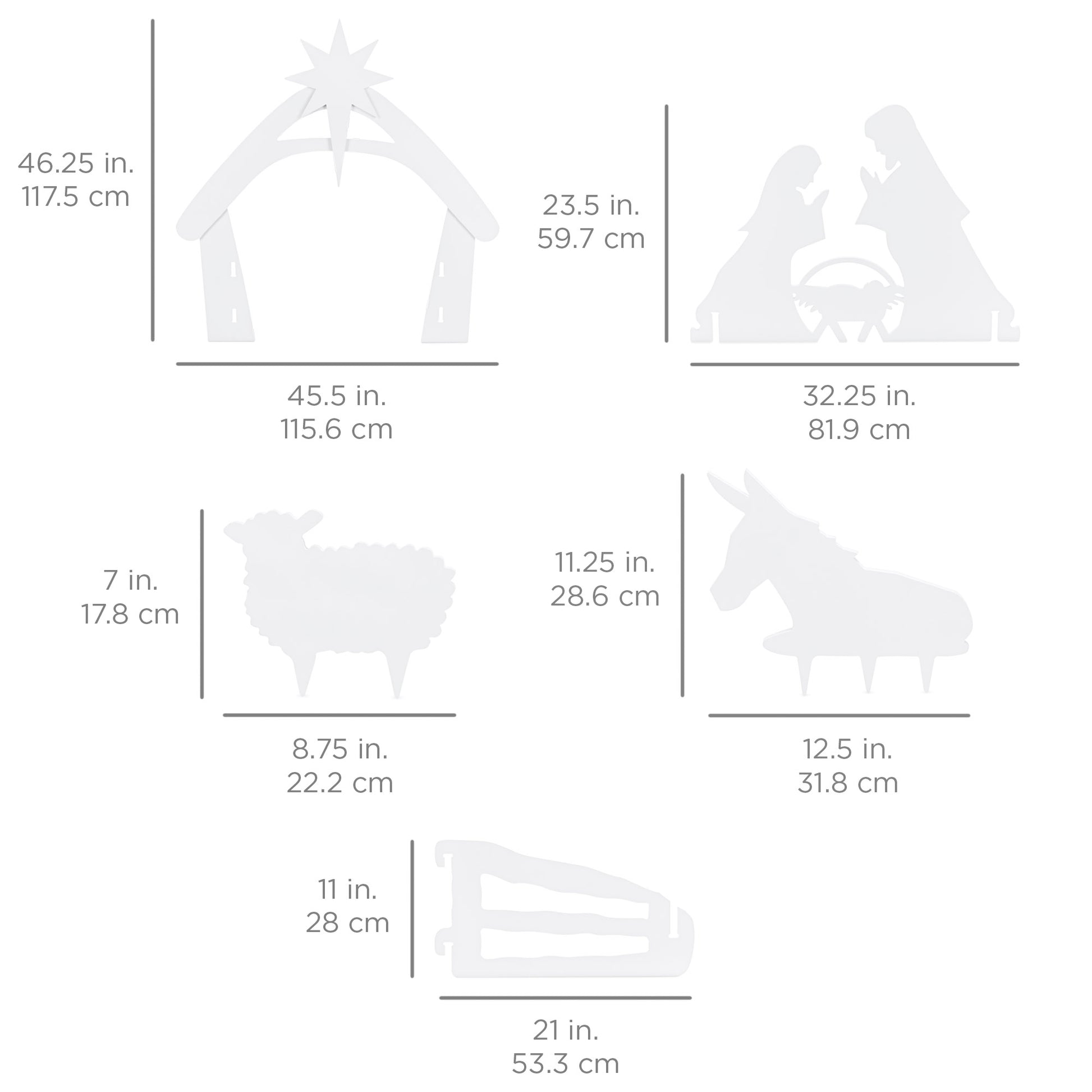 Christmas Nativity Scene Yard Decoration w/ Water Resistant PVC