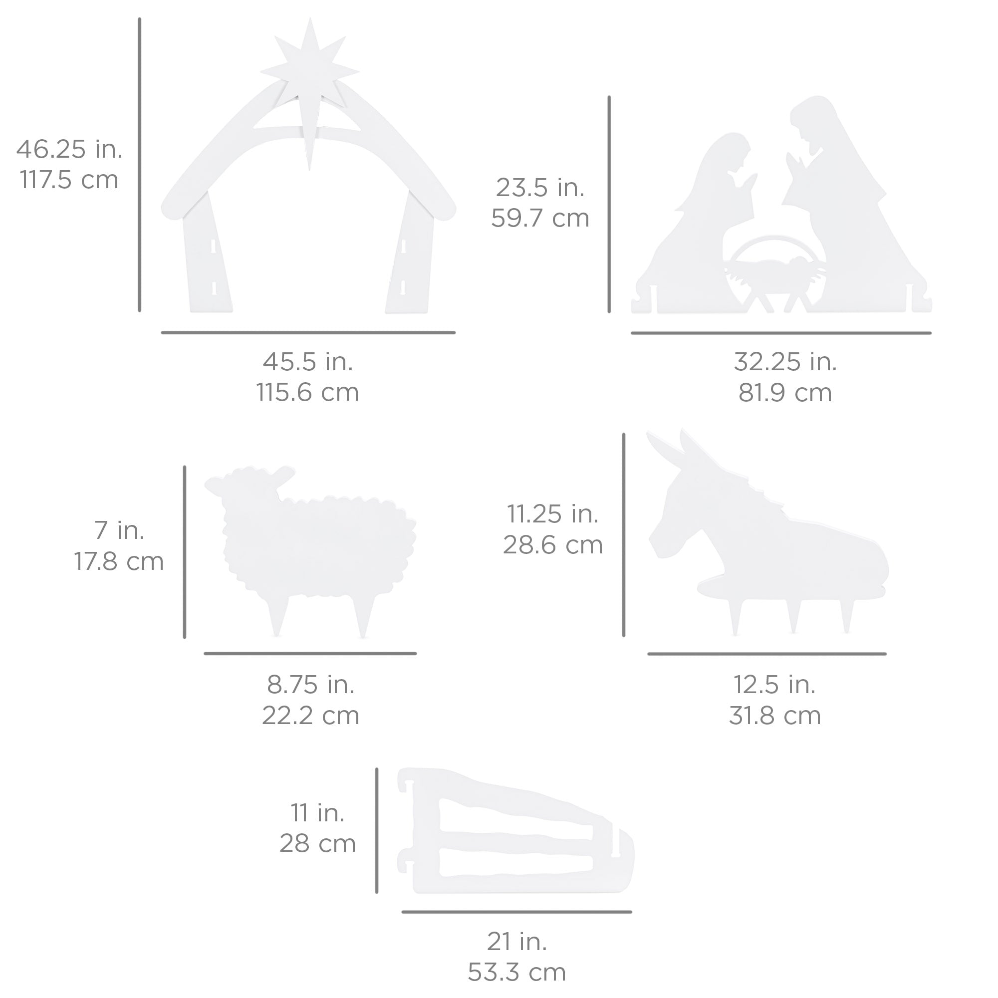 Christmas Nativity Scene Yard Decoration w/ Water Resistant PVC