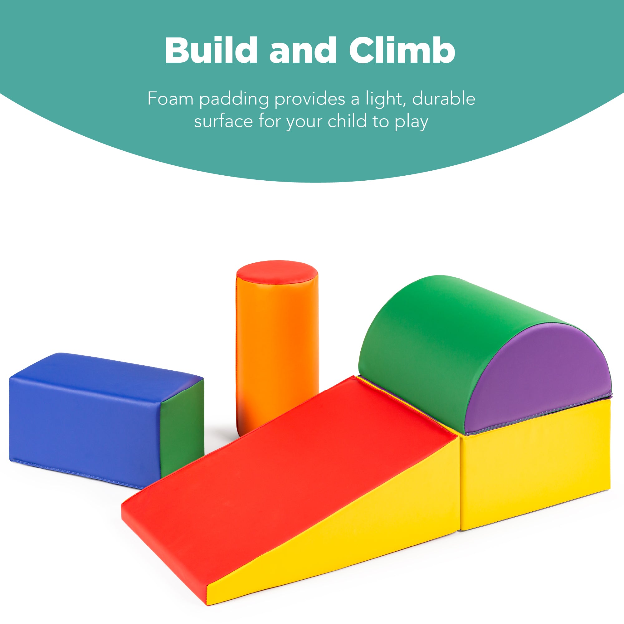 5-Piece Kids Climb & Crawl Soft Foam Shapes Structure Playset – Best Choice  Products