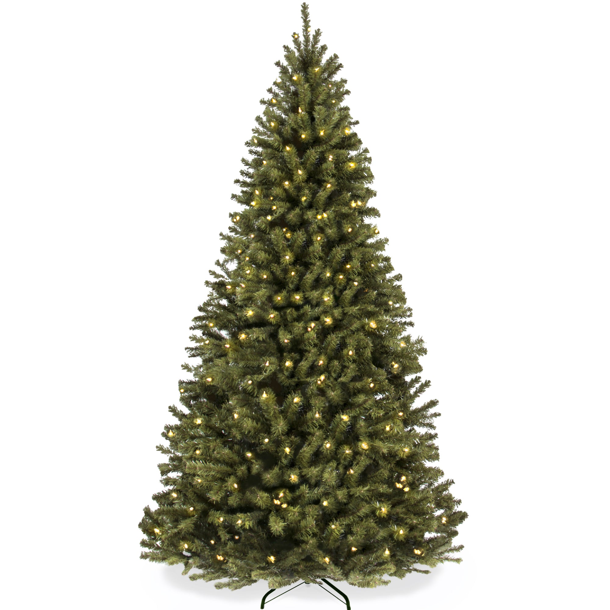Pre-Lit Artificial Green Spruce Christmas Tree, w/Easy Assembly