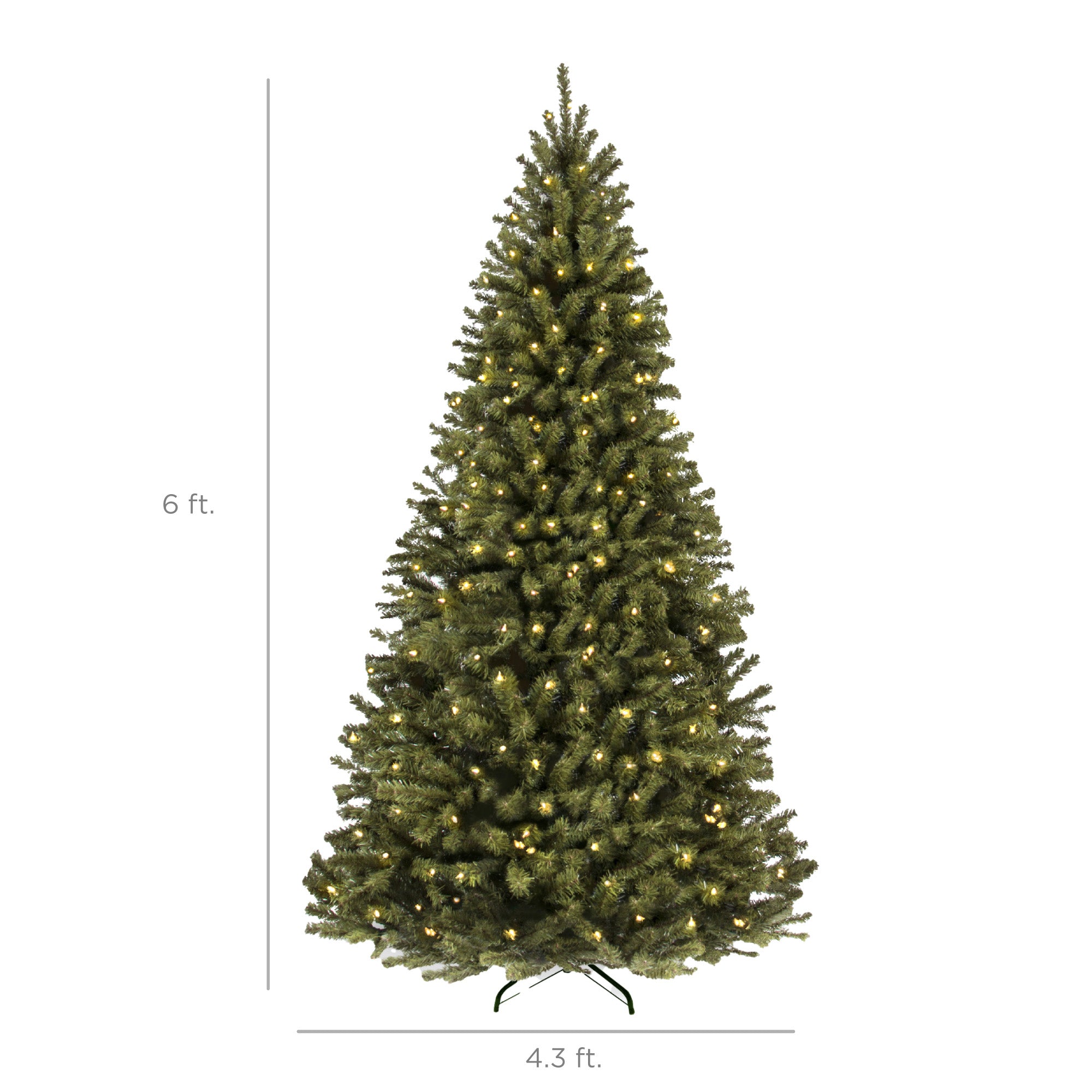 Pre-Lit Artificial Green Spruce Christmas Tree, w/Easy Assembly
