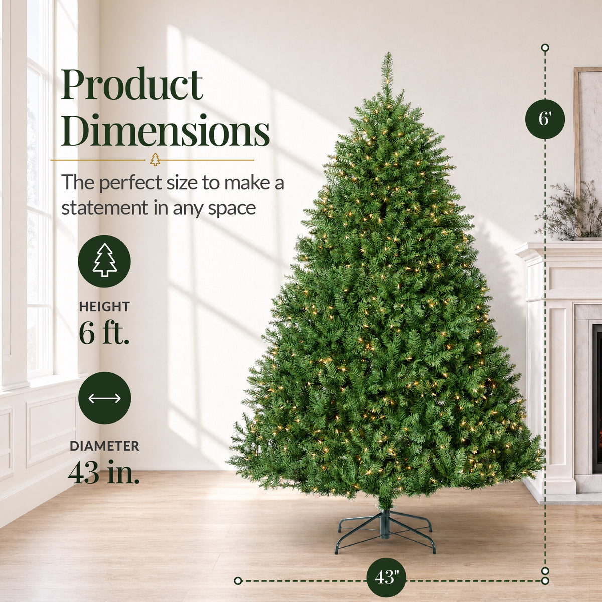 Artificial Christmas Tree Pre-lit w/ Viral Twinkling Lights Douglas Fir