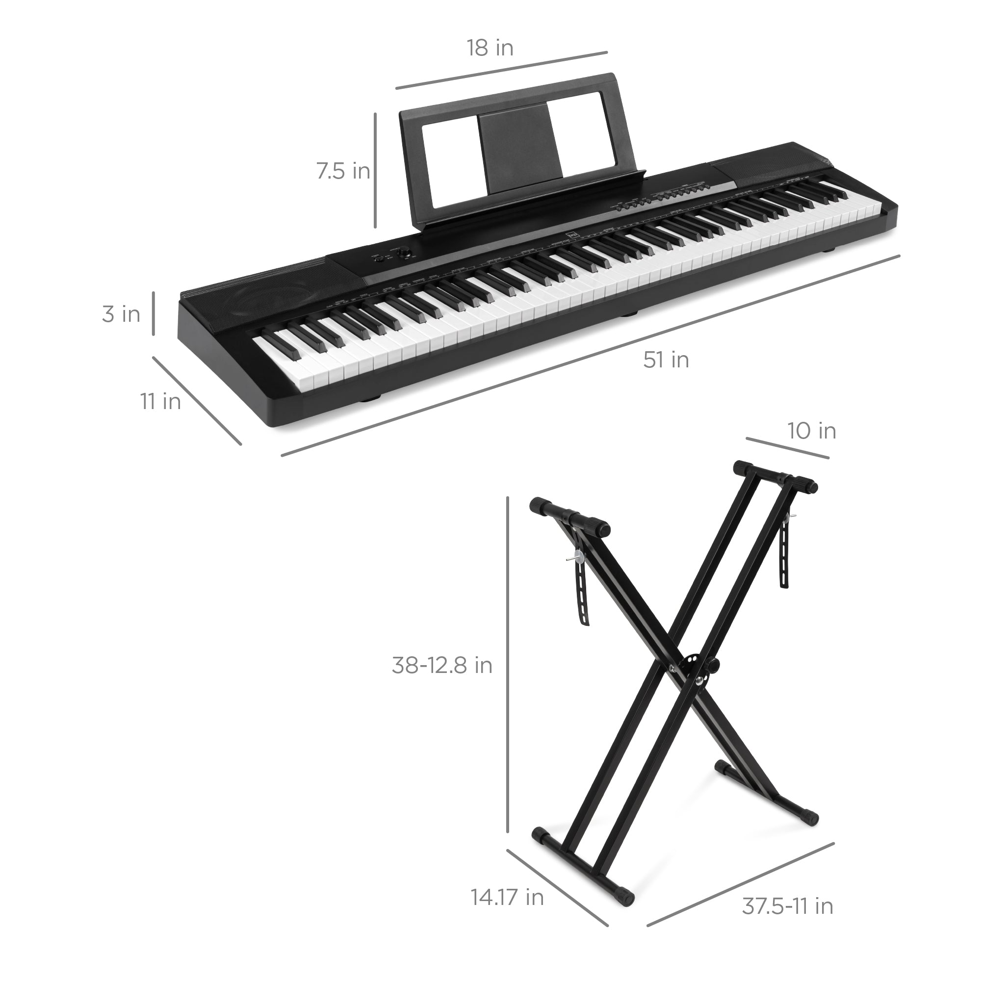 Best Choice Products 88-Key Digital Piano Set with Weighted Keys, Sustain Pedal, and Stand, Black