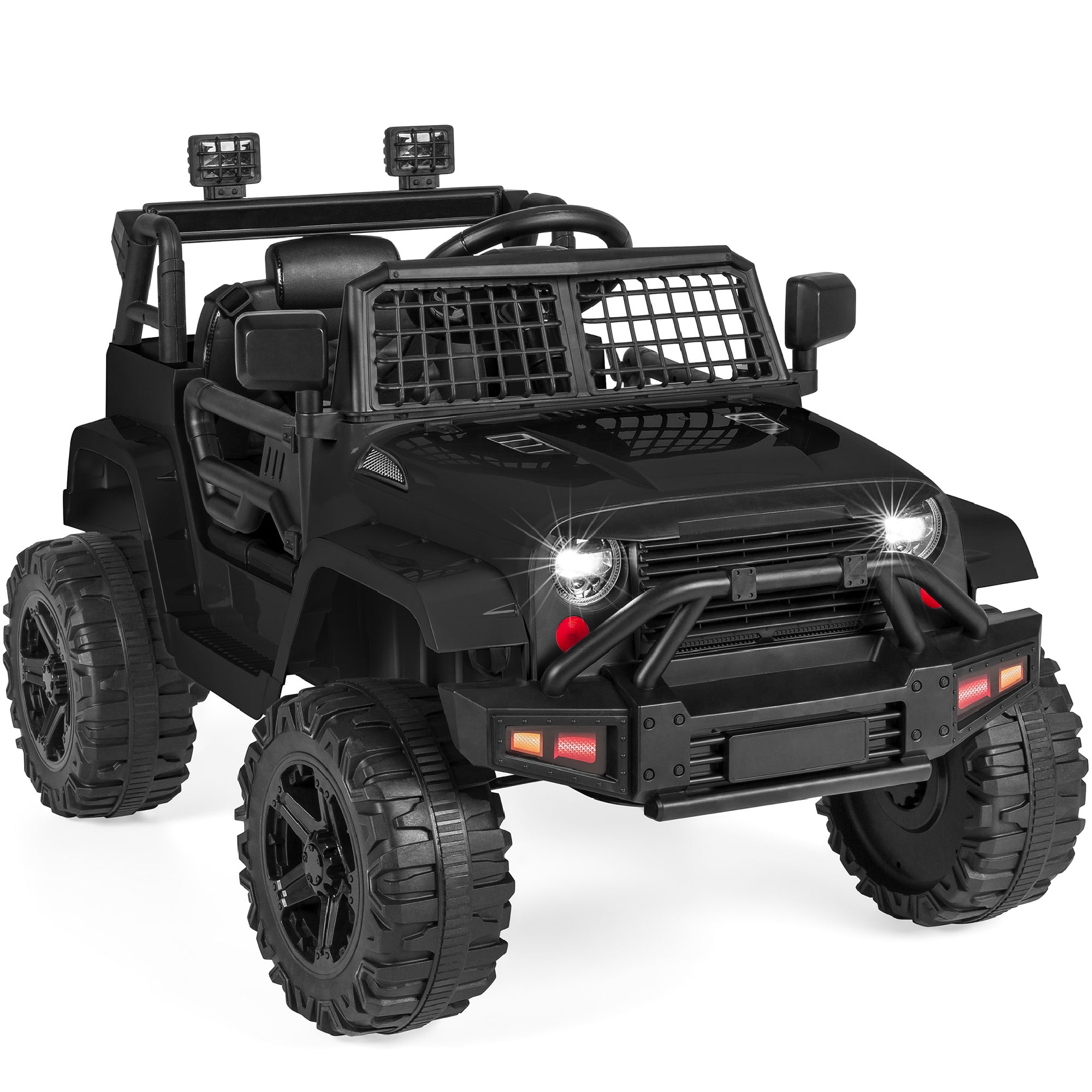Best Choice Products 12V Kids Ride On Truck Car with Parent Remote Control, Spring Suspension, LED Lights - Black