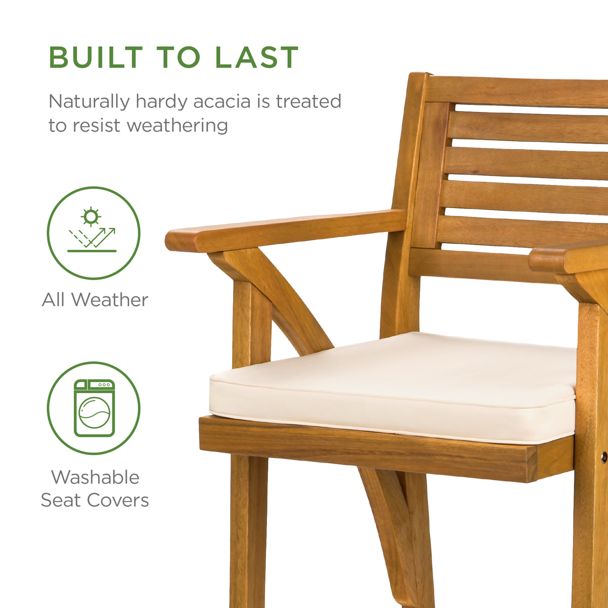 Acacia Patio Bar Stools, 46, Bar-Height, Acacia Wood, Natural Stain w Acacia Patio Bar Stools, 46, Bar-Height, Acacia Wood, Natural Stain w