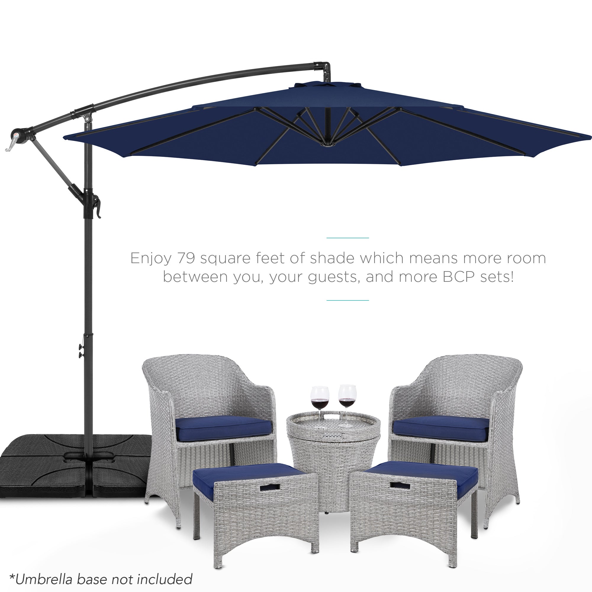 Offset Hanging Patio Umbrella 10ft Best Choice Products