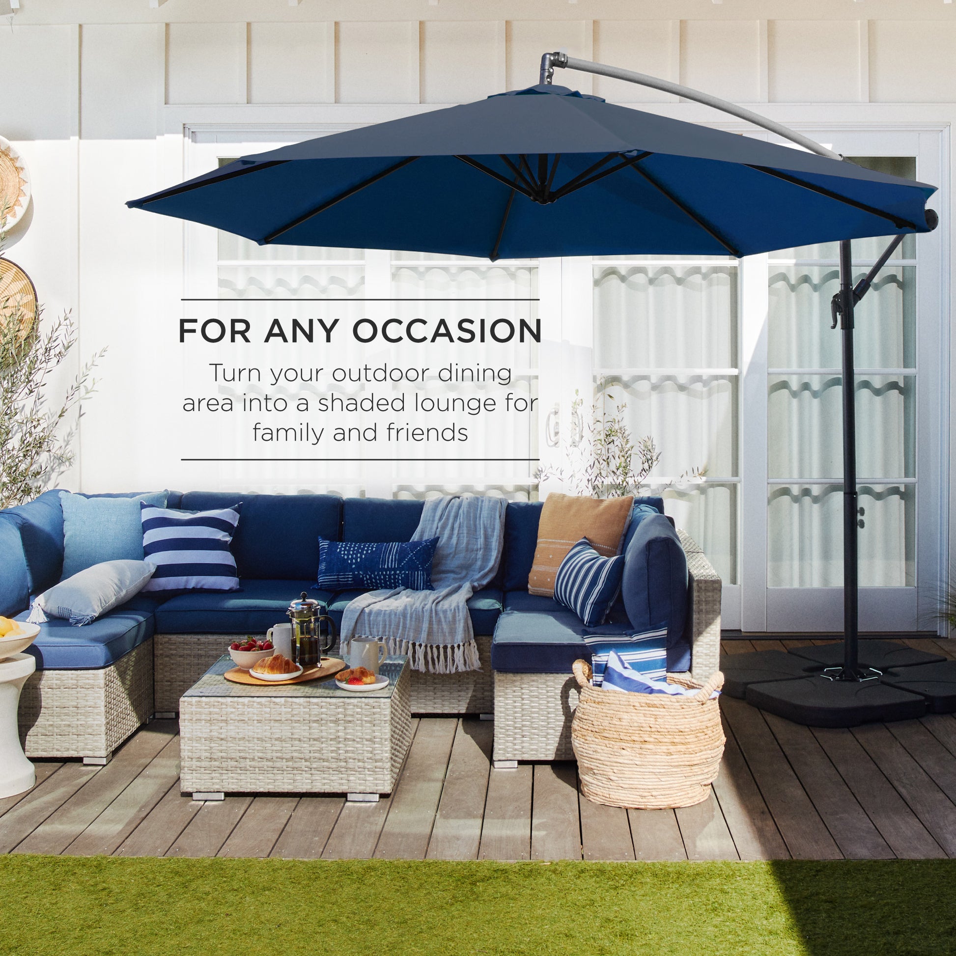 best choice products 15 twin patio umbrella canopy sky2837 Best Choice Products Offset Hanging Outdoor Market Patio Umbrella with Easy Tilt Adjustment