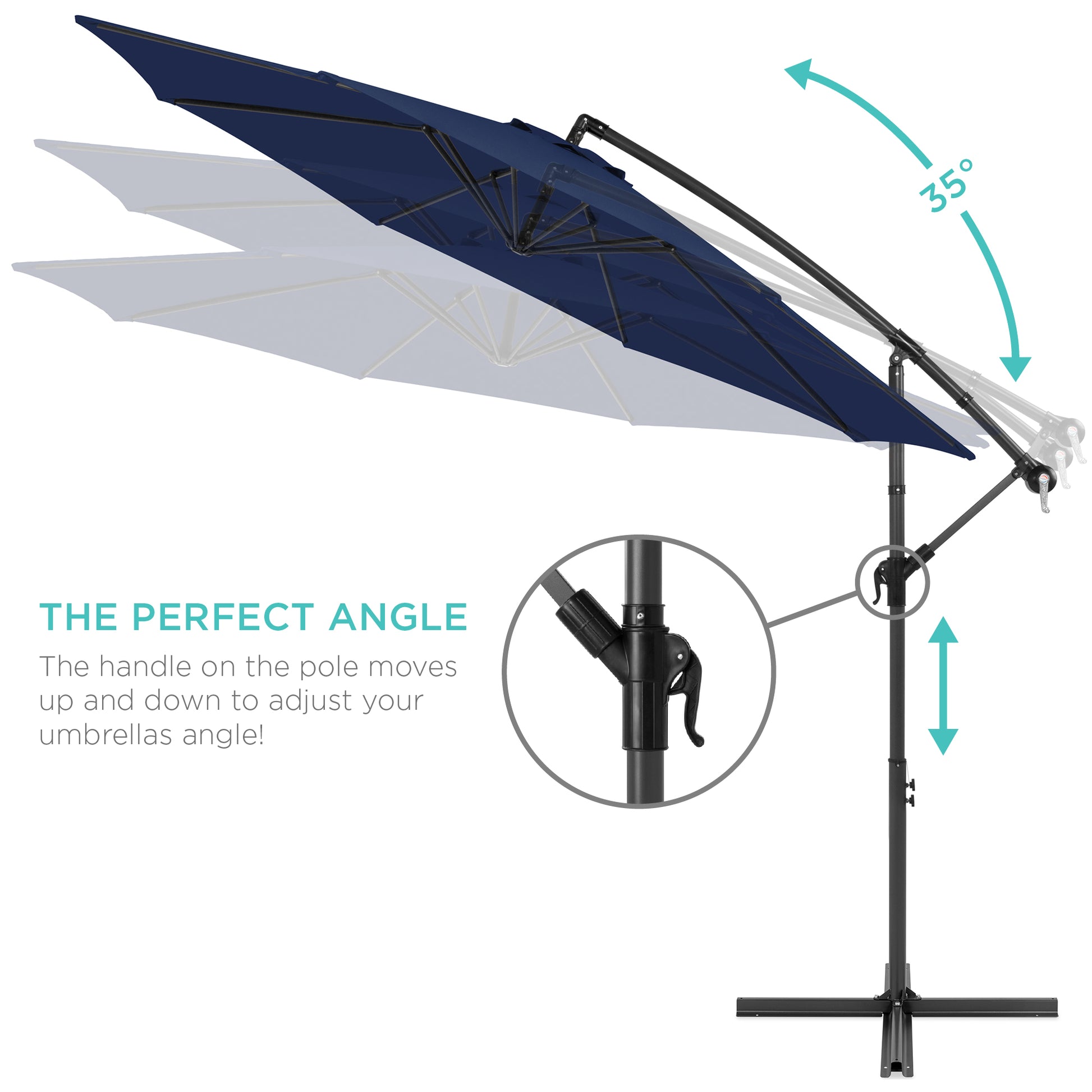 Best Choice Products Offset Hanging Outdoor Market Patio Umbrella with Easy Tilt Adjustment Best Choice Products Offset Hanging Outdoor Market Patio Umbrella with Easy Tilt Adjustment