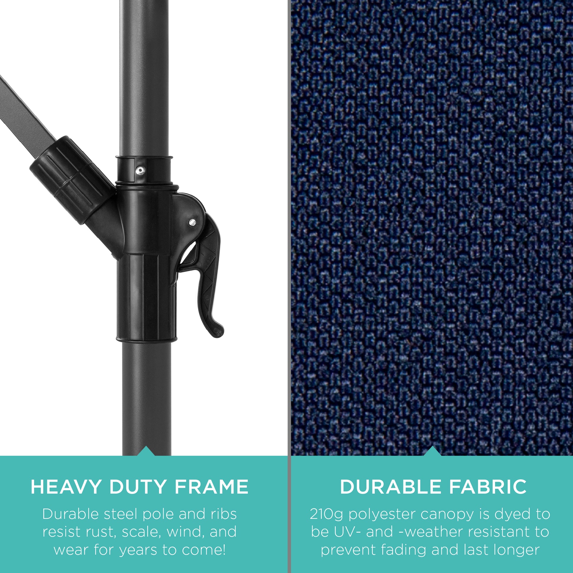 best choice products patio umbrella offset 10& 39 Best Choice Products Offset Hanging Outdoor Market Patio Umbrella with Easy Tilt Adjustment