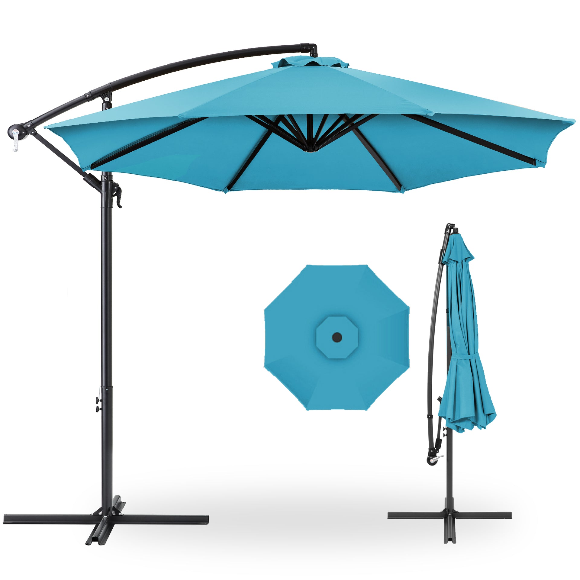 best choice products 15 twin patio umbrella canopy sky2837 Offset Hanging Patio Umbrella