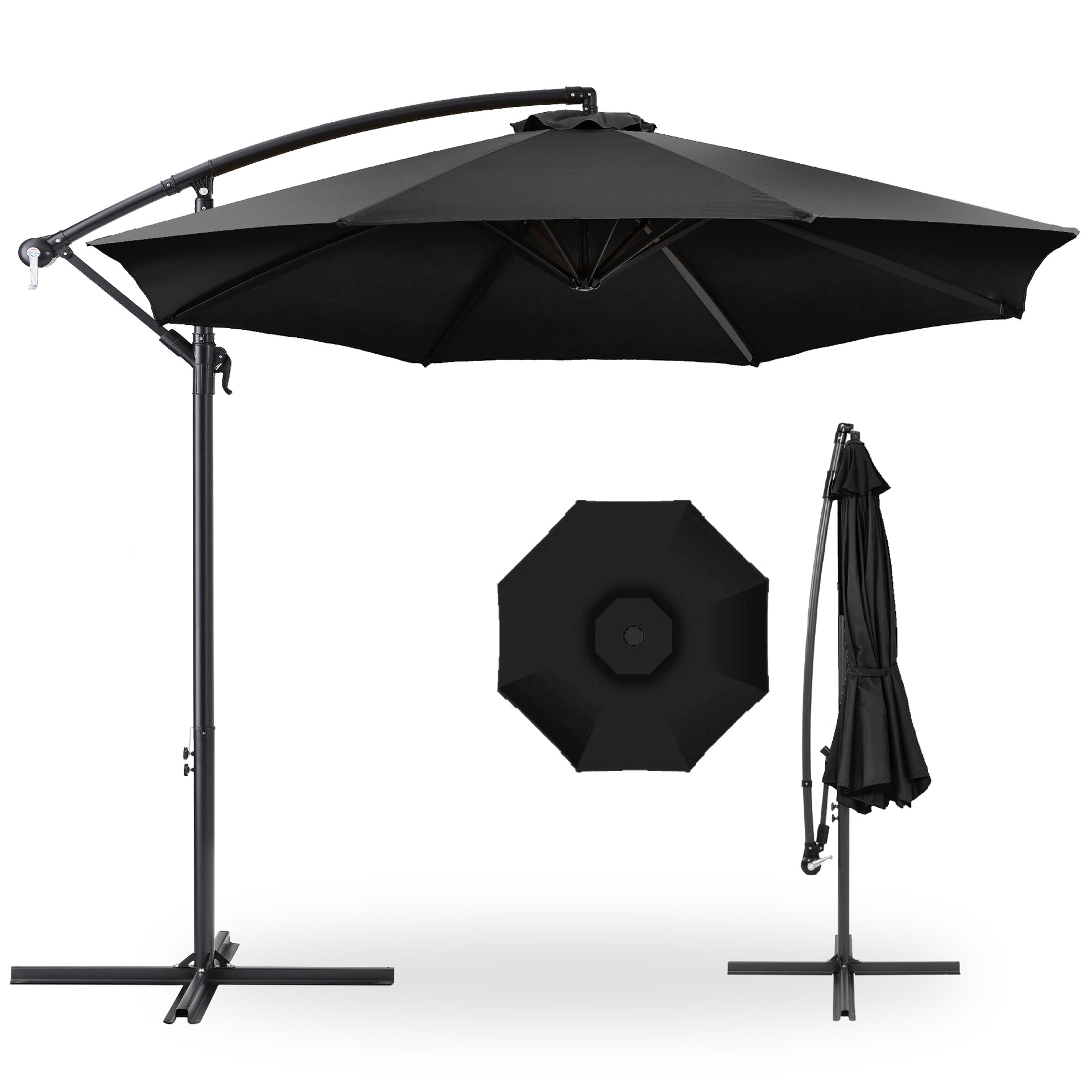 44 x 84 patio umbrella Best Choice Products Offset Hanging Outdoor Market with Easy Tilt Adjustment Combo:Blue x2 GoTrax - Z4 Pro chicago cubs with more space underneath