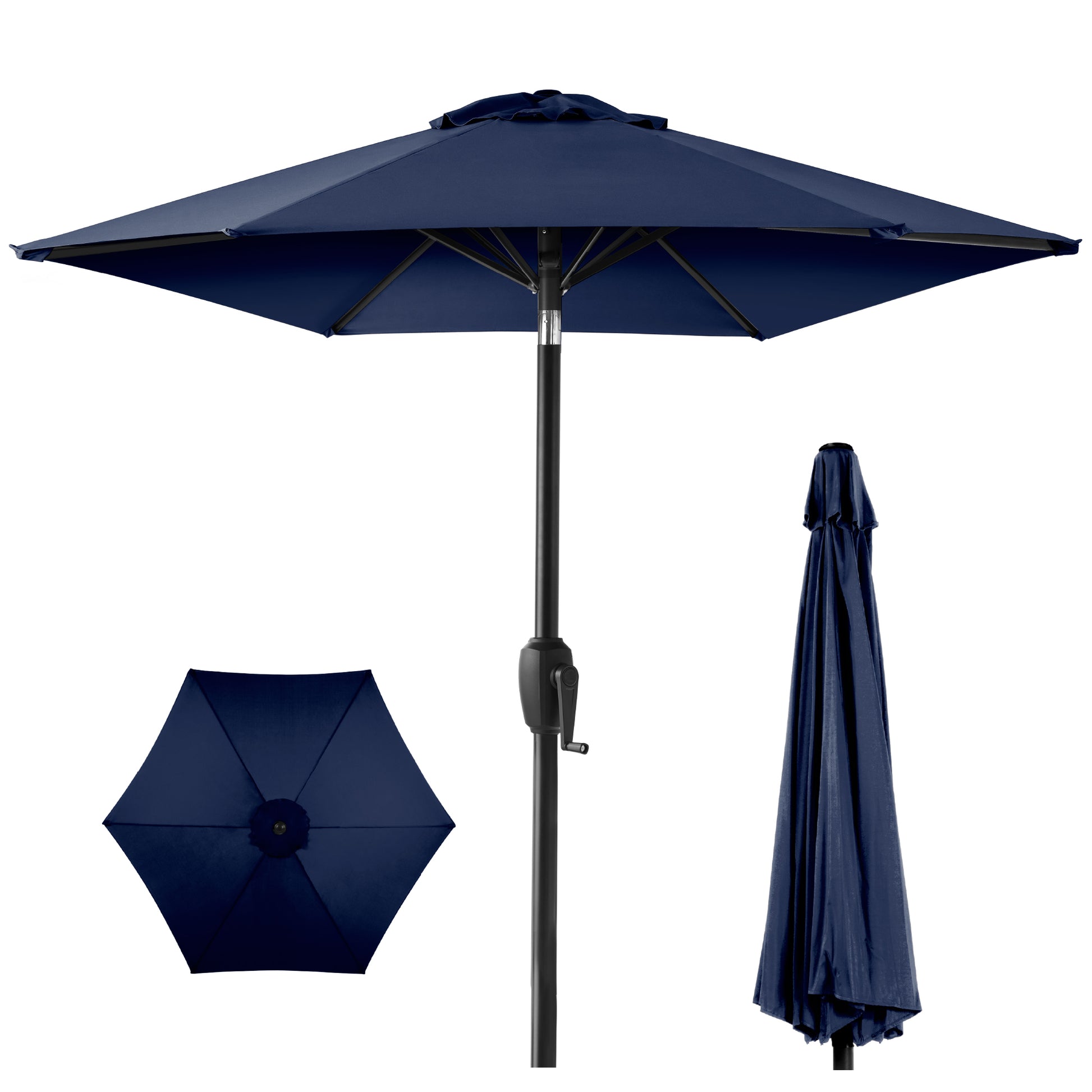 b&q patio umbrella Best Choice Products 7.5ft Heavy-Duty Outdoor Market Patio Umbrella w/ Push Button Tilt, Easy Crank