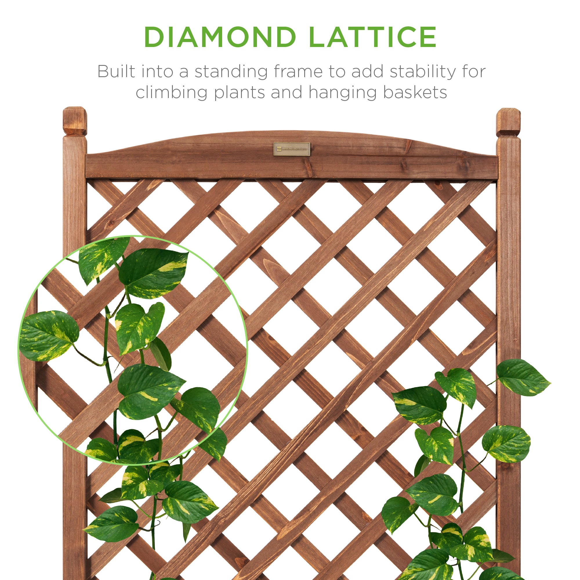 hanging wood planter boxes Wood Planter Box & Lattice Trellis w/ Drainage, Optional Wheels – Best Choice Products