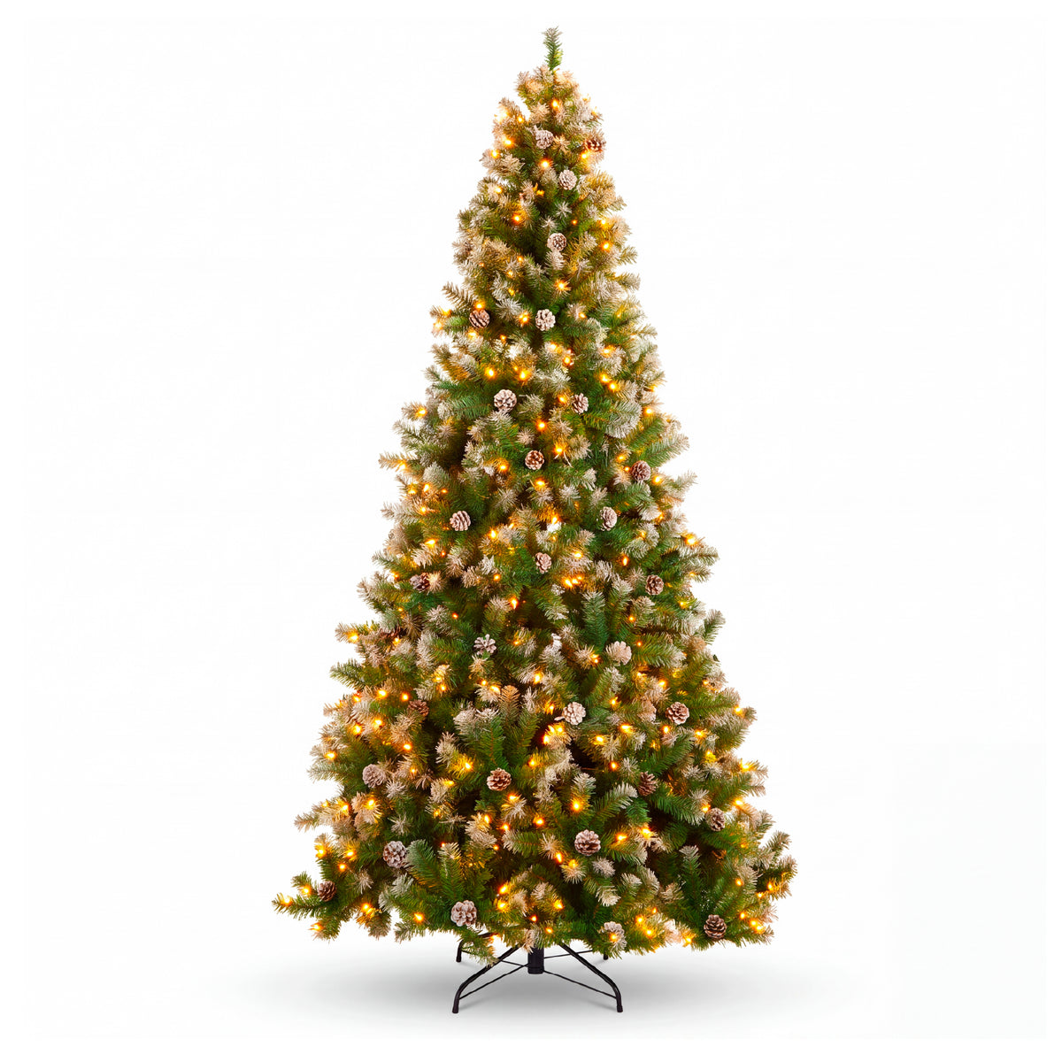 Artificial Christmas Tree with Viral Twinkling Lights, PreLit Frosted Pine