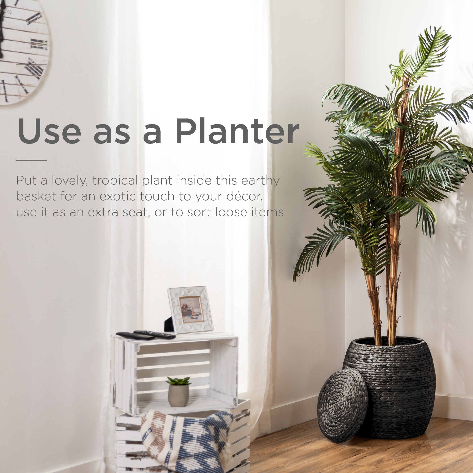 Multipurpose Hyacinth Storage Tote Basket