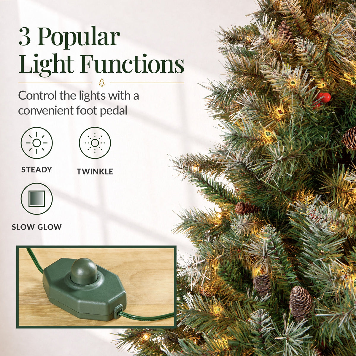 Pencil Christmas Tree PreLit Twinkling Lights PreDecorated Artificial Pine