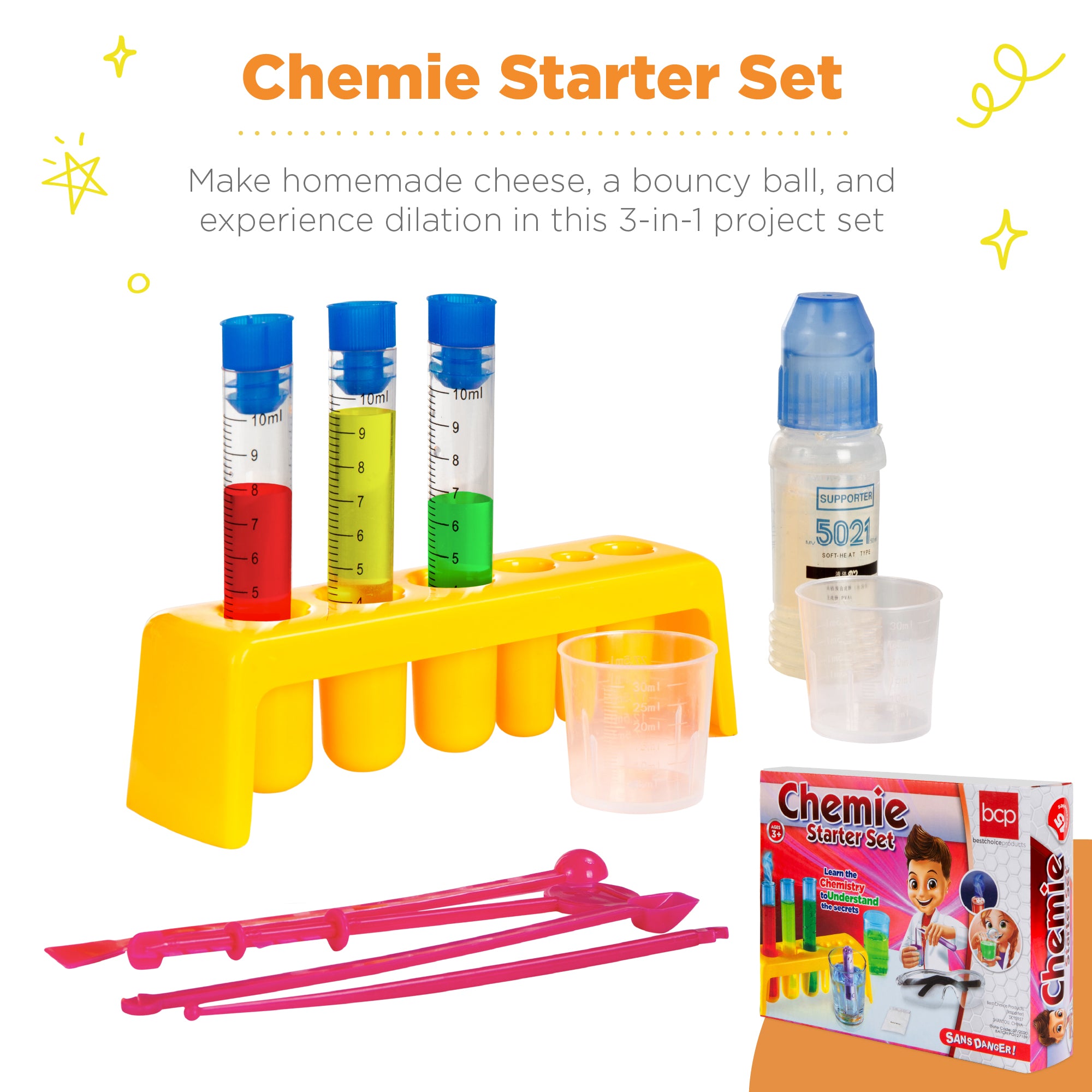 4-in-1 Science Project Kit, STEM & STEAM DIY Lab Experiments for