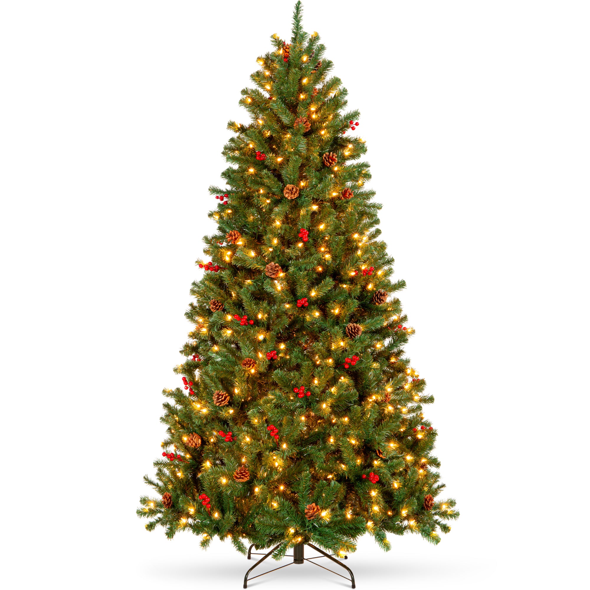 Pre-Lit Pre-Decorated Spruce Christmas Tree with Pine Cones Pre-Lit Pre-Decorated Spruce Christmas Tree with Pine Cones