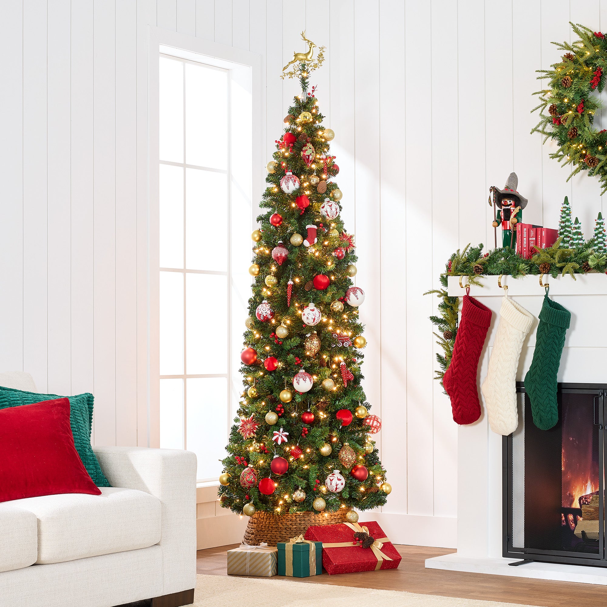 pre dressed christmas tree Natural Noel Living this Christmas tree with lights offers a lush Member's Mark 9' Augusta Pine