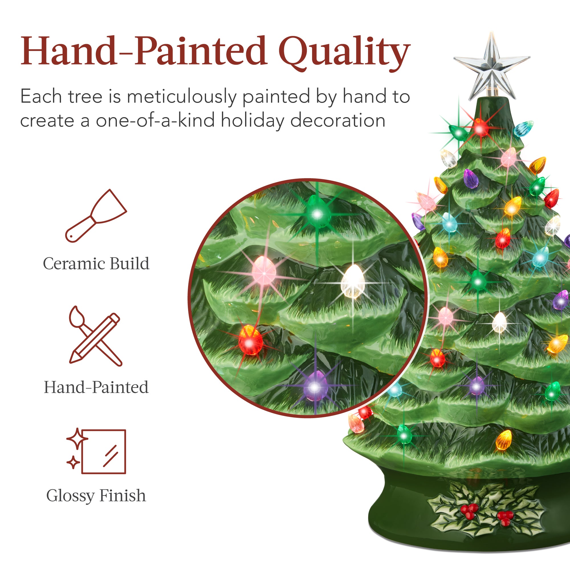 Stunning Pre Lit Table Top Christmas Tree Decoration 24in
