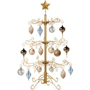 Wrought Iron Christmas Tree Ornament Display w/ Easy Assembly, Stand - 3ft