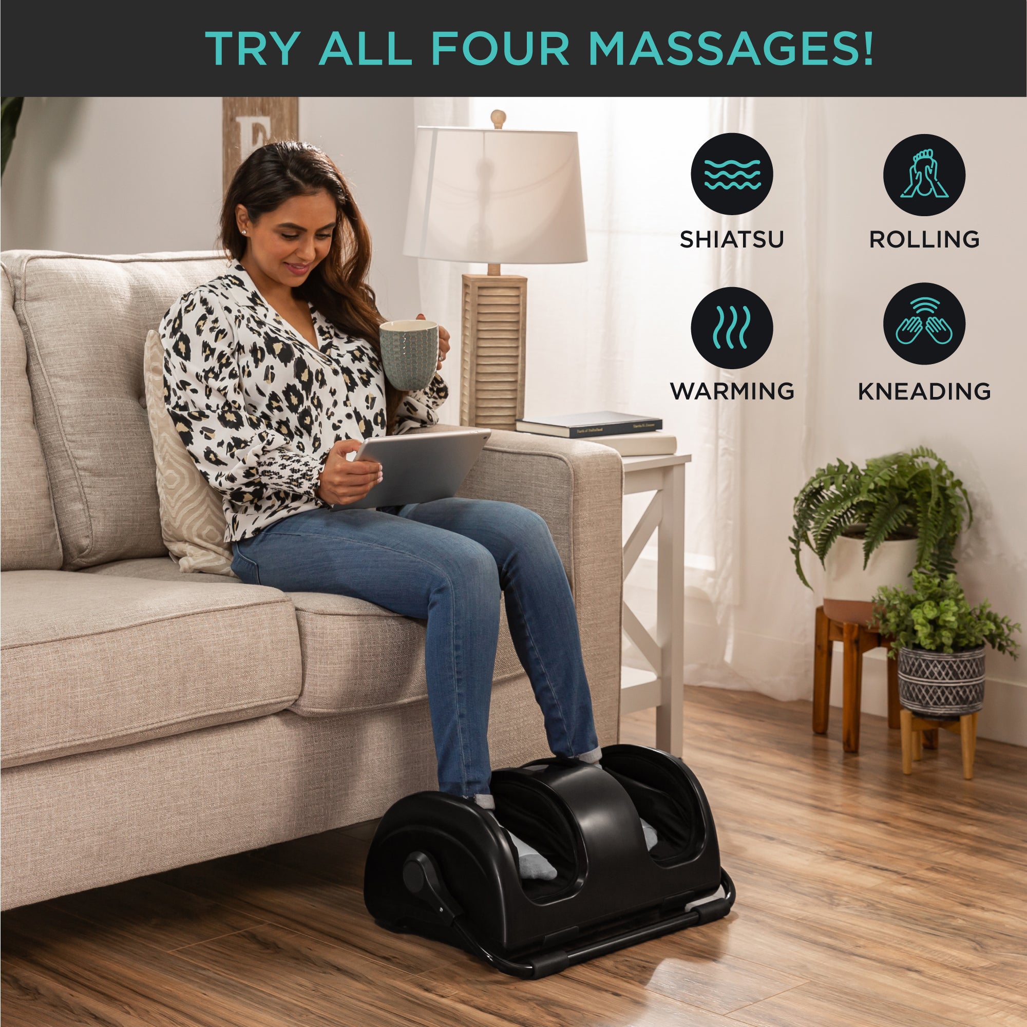 Best Choice Products Shiatsu Foot Massager, Electric Massage Platform w/ 6 Rollers, Heat Function - Gray