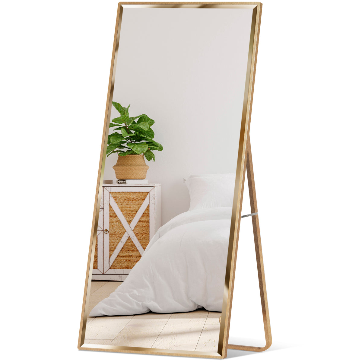 Large Full Length Mirror Wall Hanging & Leaning Floor Mirror 65x22in